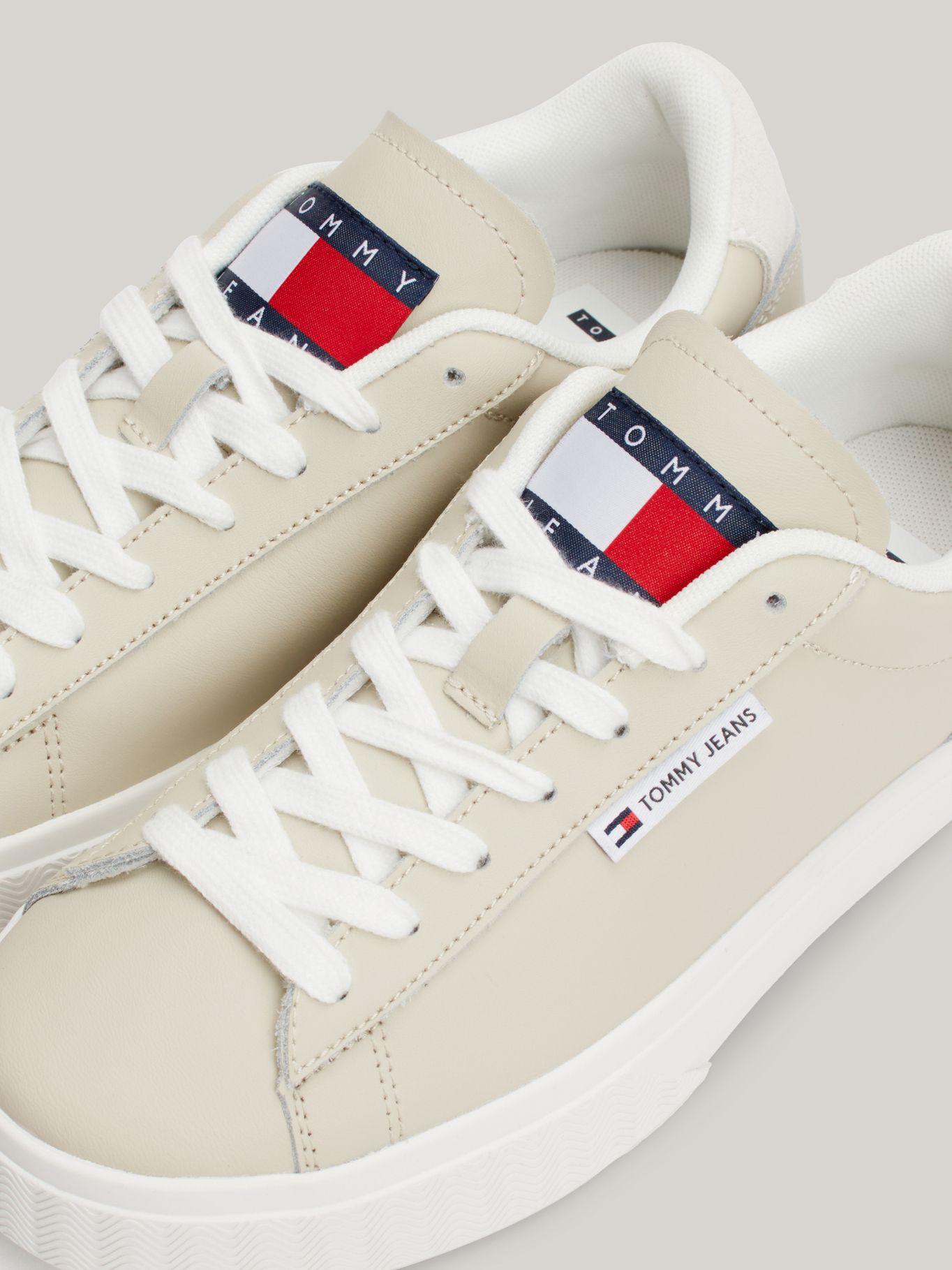 Zapatillas Essential De Cuero Logo Beige Tommy Hilfiger-6
