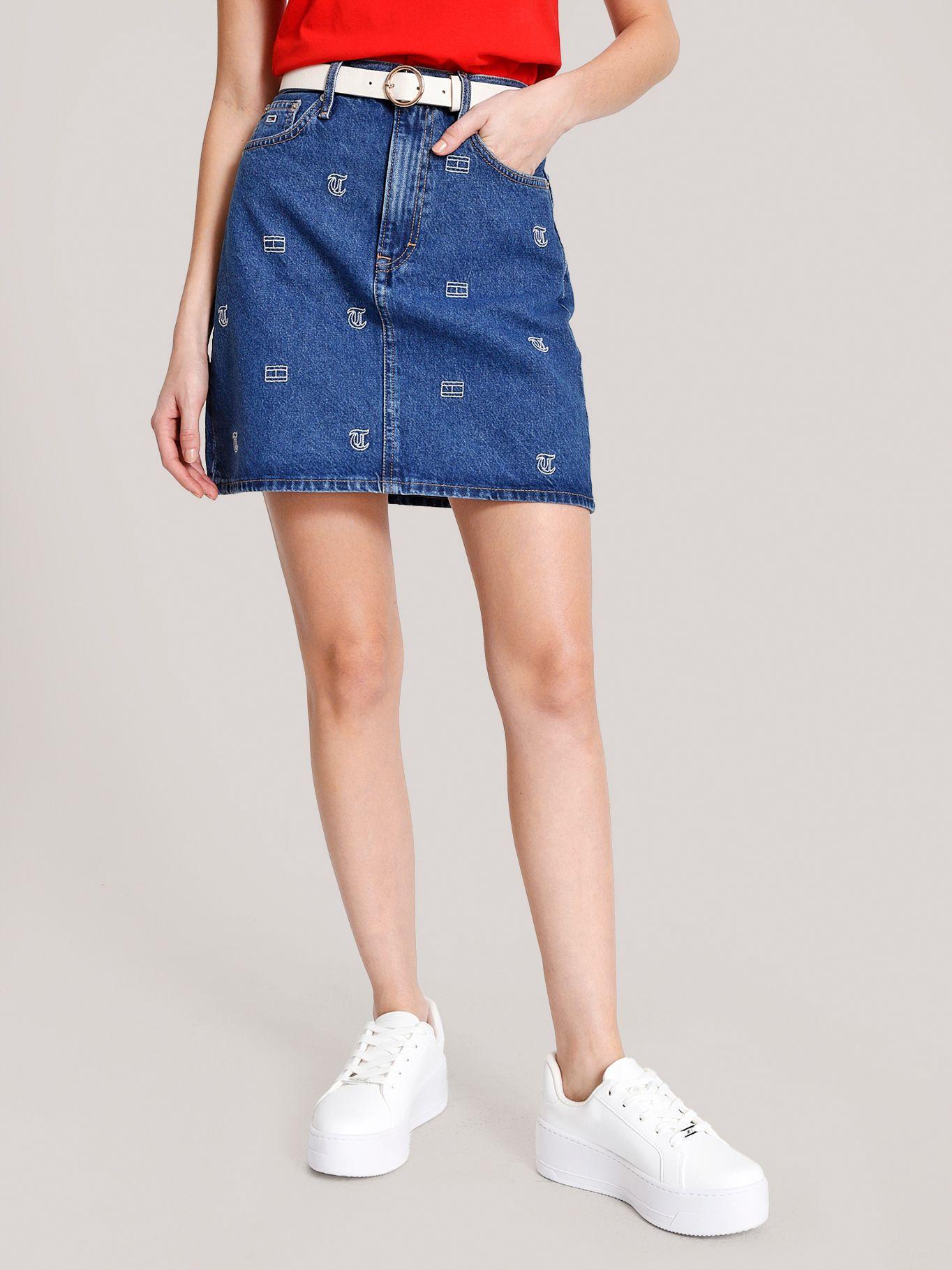 Falda Denim Estampada Azul Tommy Hilfiger-0