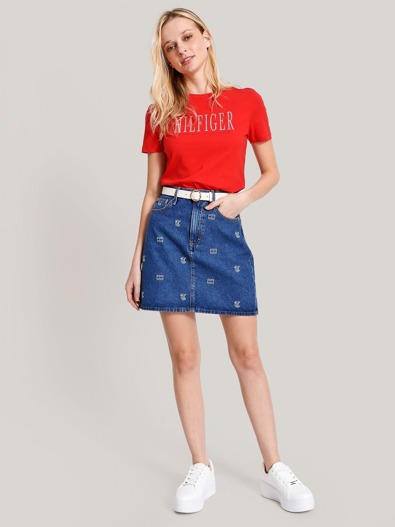 Falda Denim Estampada Azul Tommy Hilfiger-1