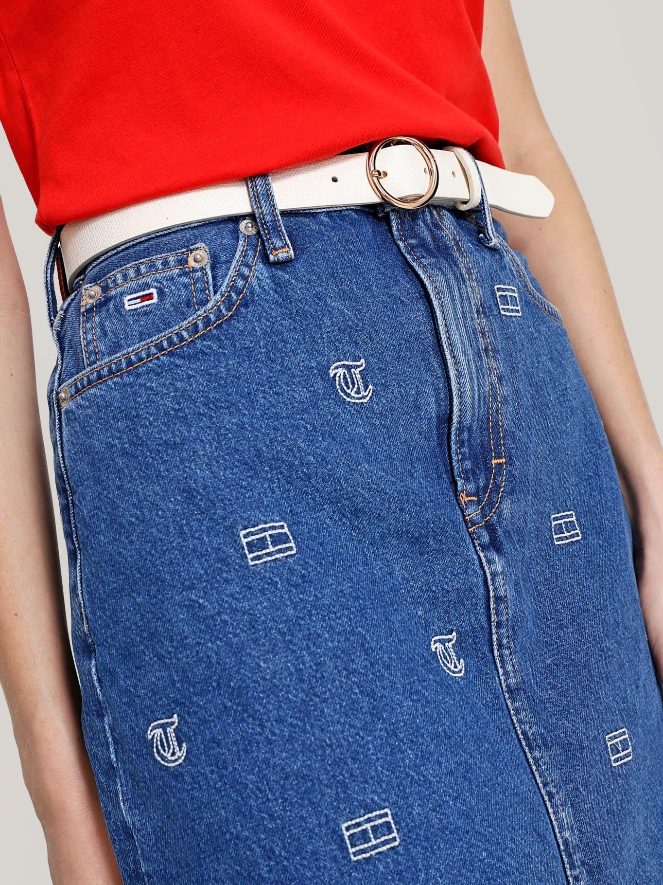 Falda Denim Estampada Azul Tommy Hilfiger-3