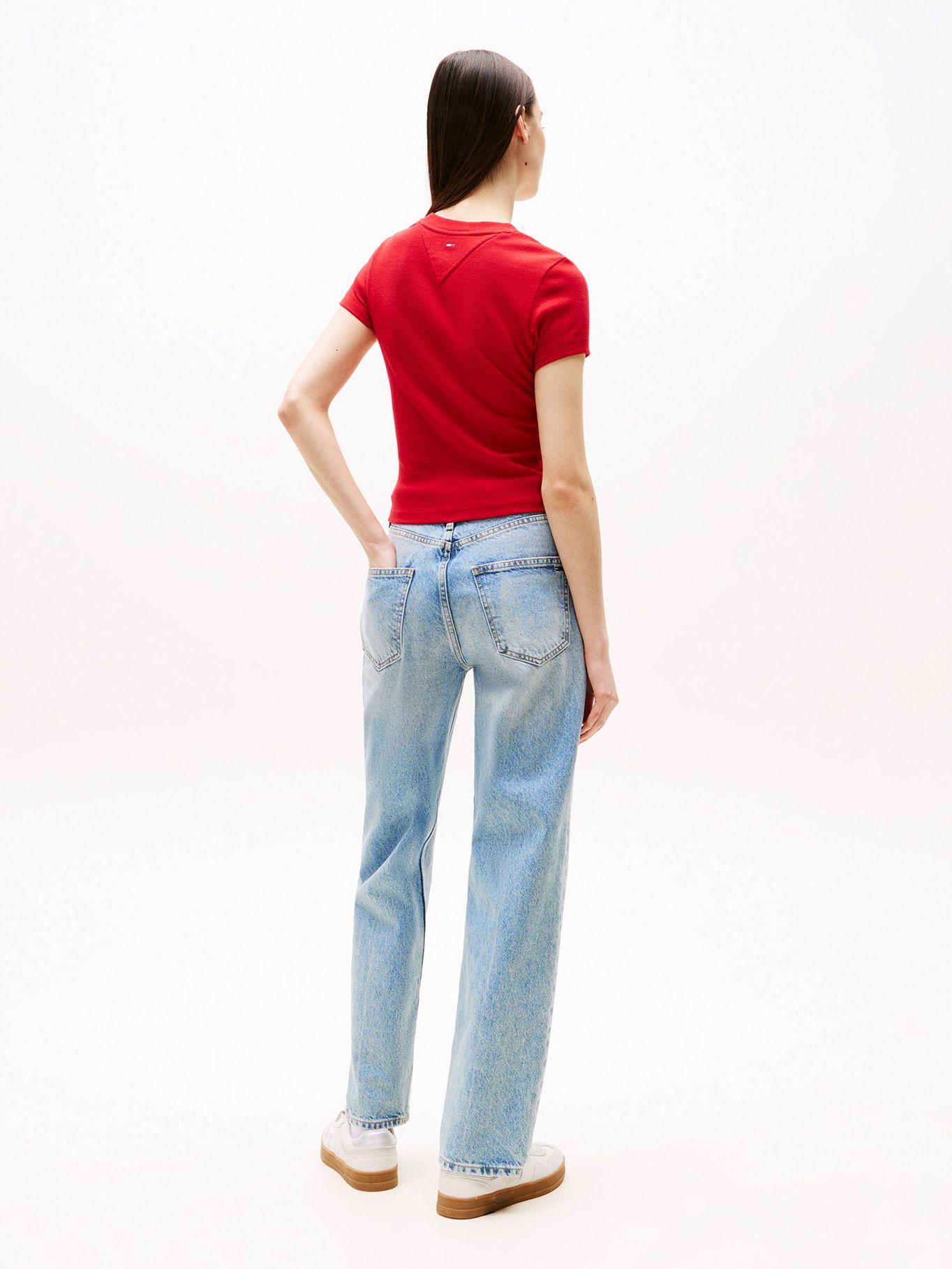 Polera Acanalada Con Logo New York Rojo XLE Tommy Jeans-2