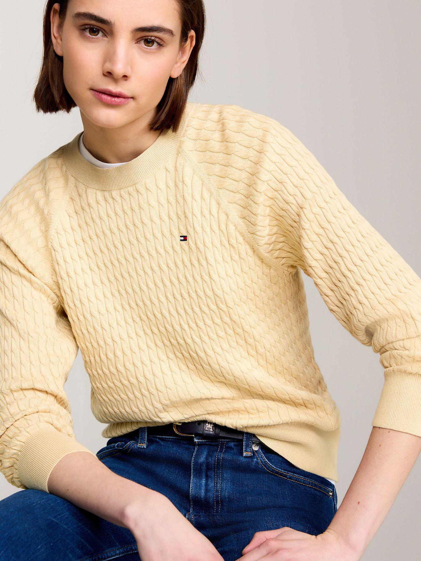 Sweater Relaxed De Punto Trenzado Café Tommy Hilfiger-3