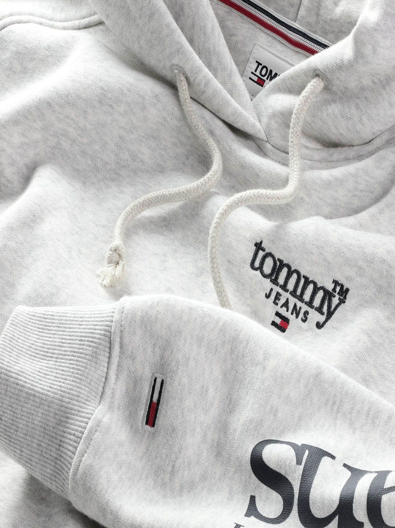 Polerón Hoodie Relaxed Lower Logo Gris Tommy Jeans-2