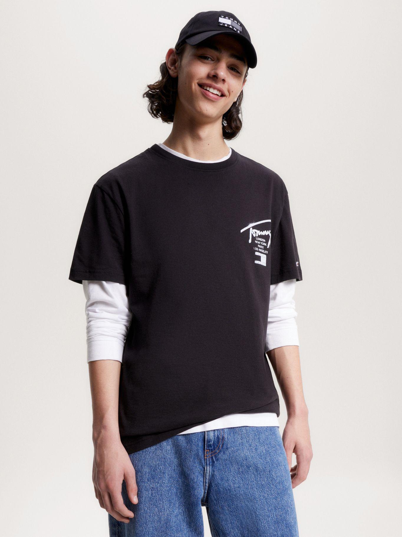 Polera Spray Signature Con Logo Negro Tommy Jeans-0