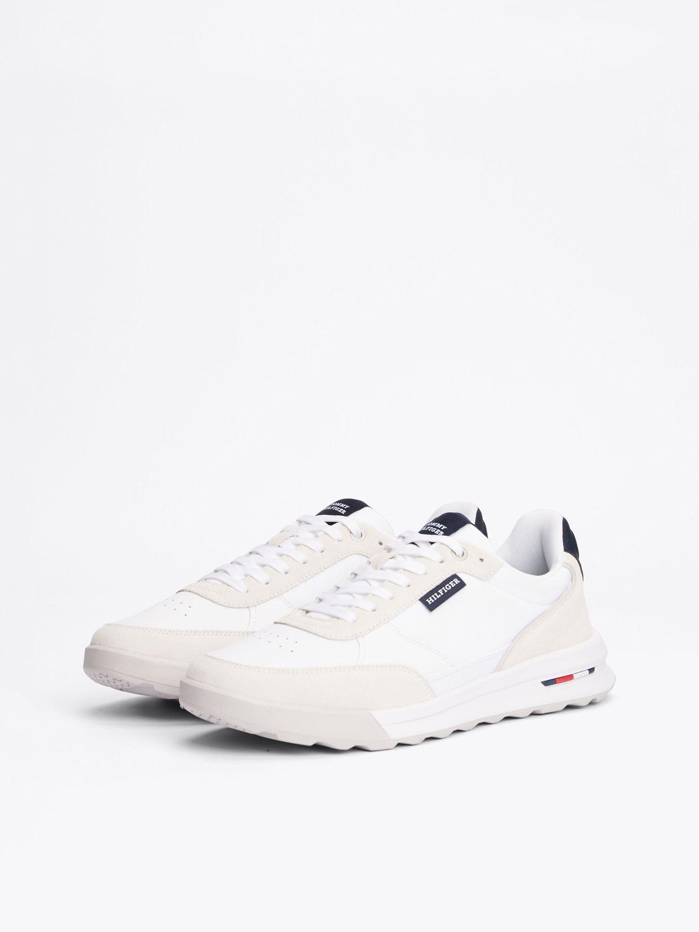 Zapatillas Retro Runner Mix De Cuero Blanco Tommy Hilfiger-0