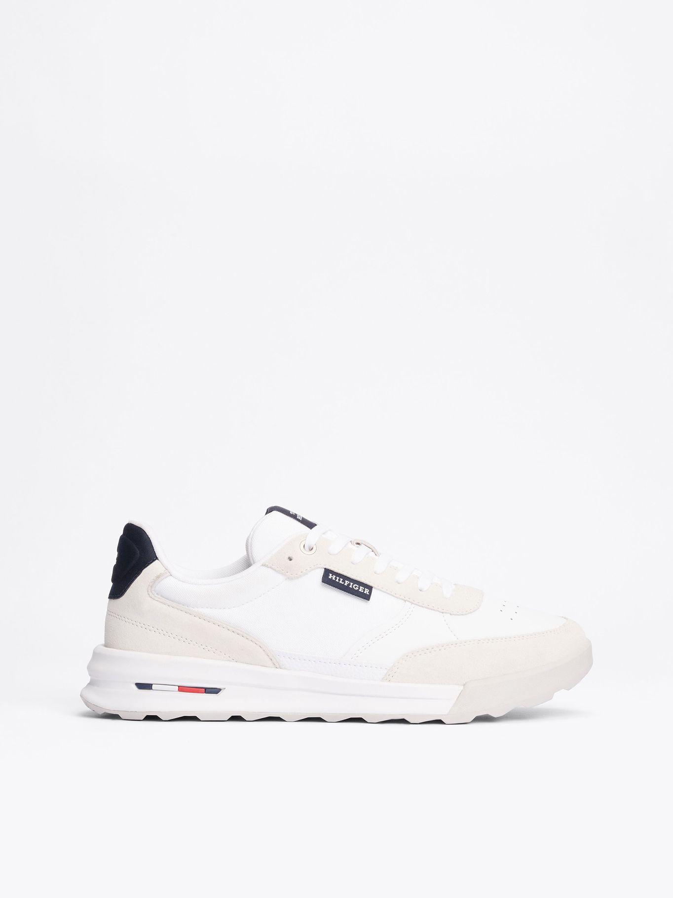 Zapatillas Retro Runner Mix De Cuero Blanco Tommy Hilfiger-4
