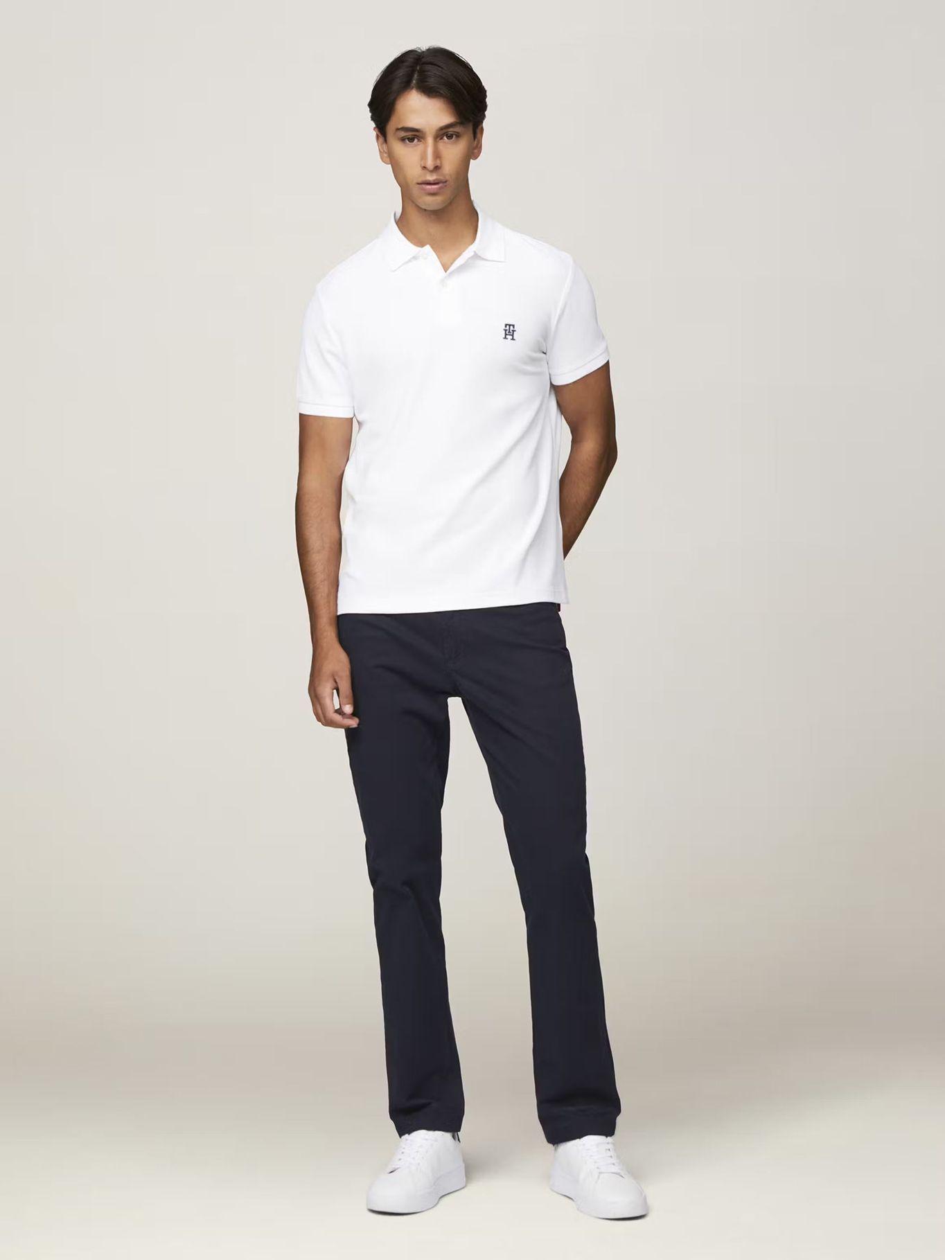 Polo Con Logo De Monogram Blanco Tommy Hilfiger-1