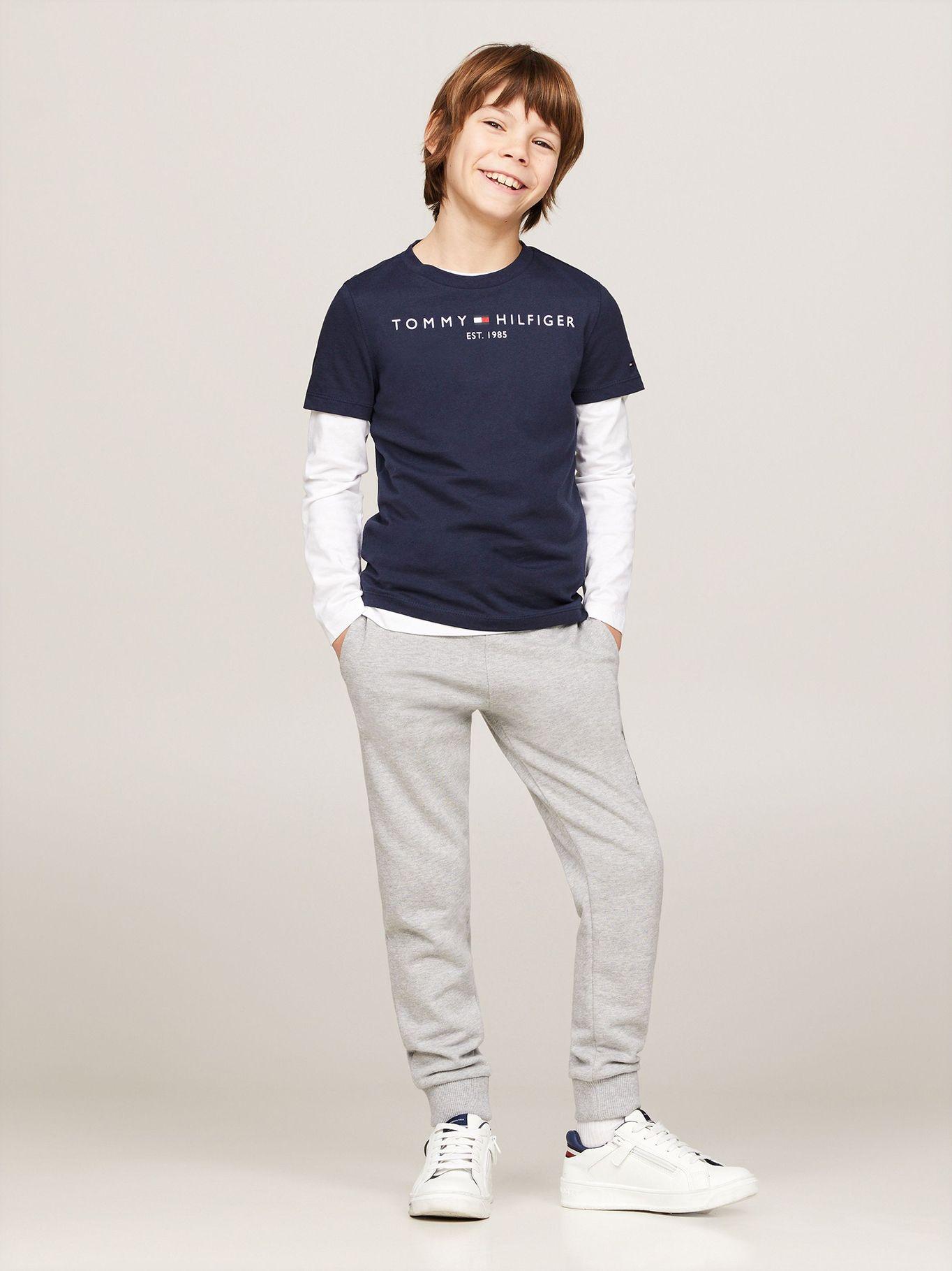 Polera Kids Essential Logo C-Neck Azul Tommy Hilfiger-1