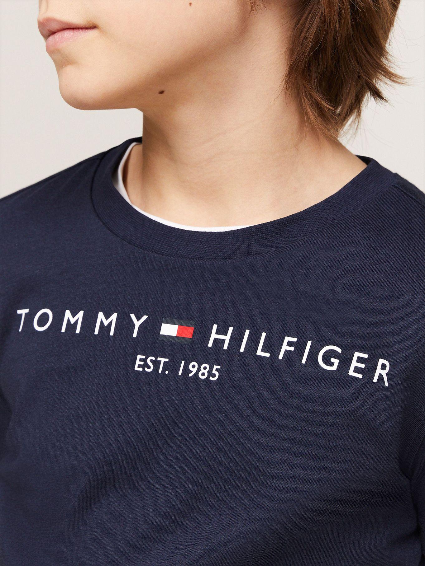 Polera Kids Essential Logo C-Neck Azul Tommy Hilfiger-3