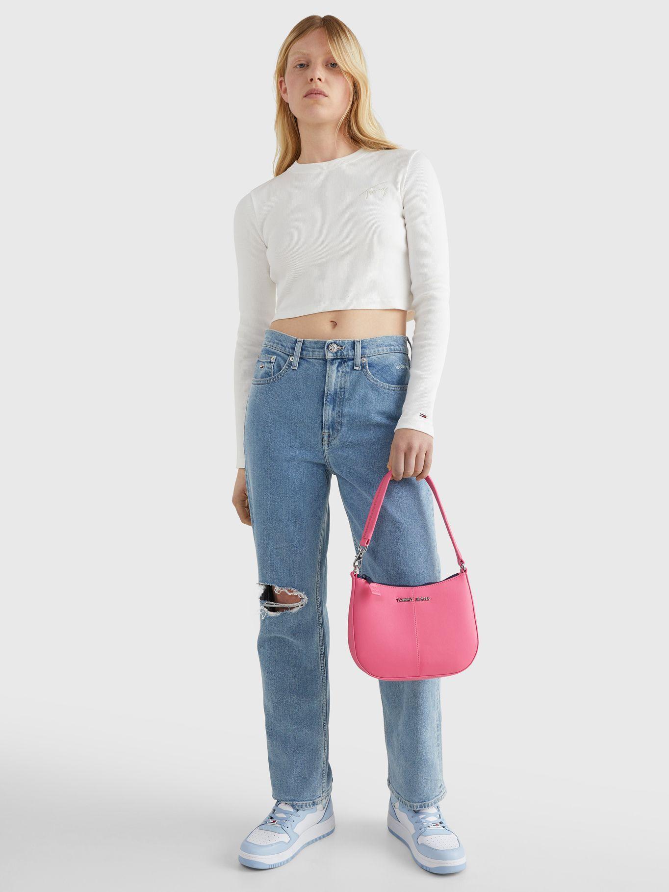 Bolso Femme Con Logo Metálico Rosado Tommy Hilfiger-4