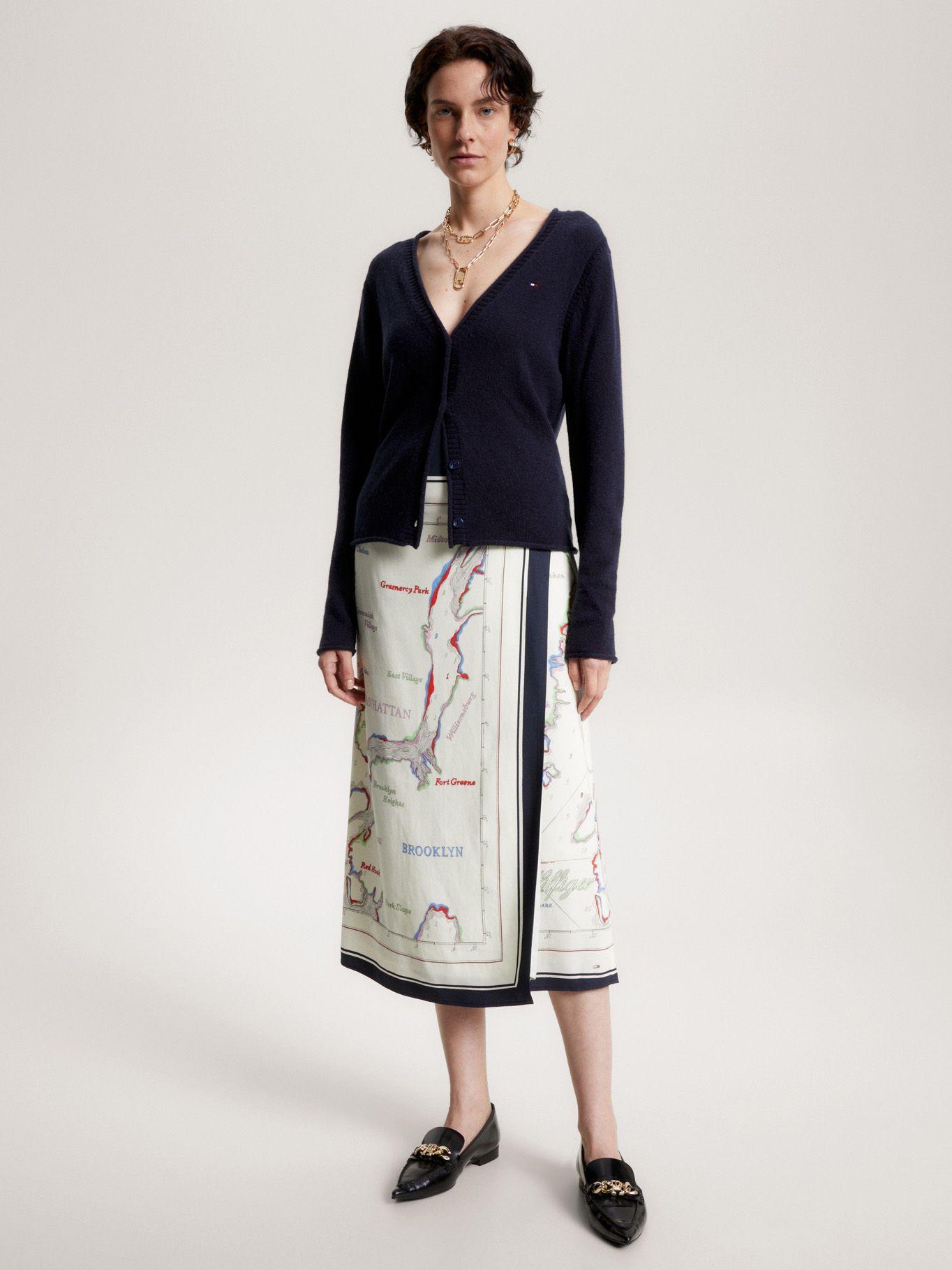 Cárdigan De Lana Con Logo Azul Tommy Hilfiger-1