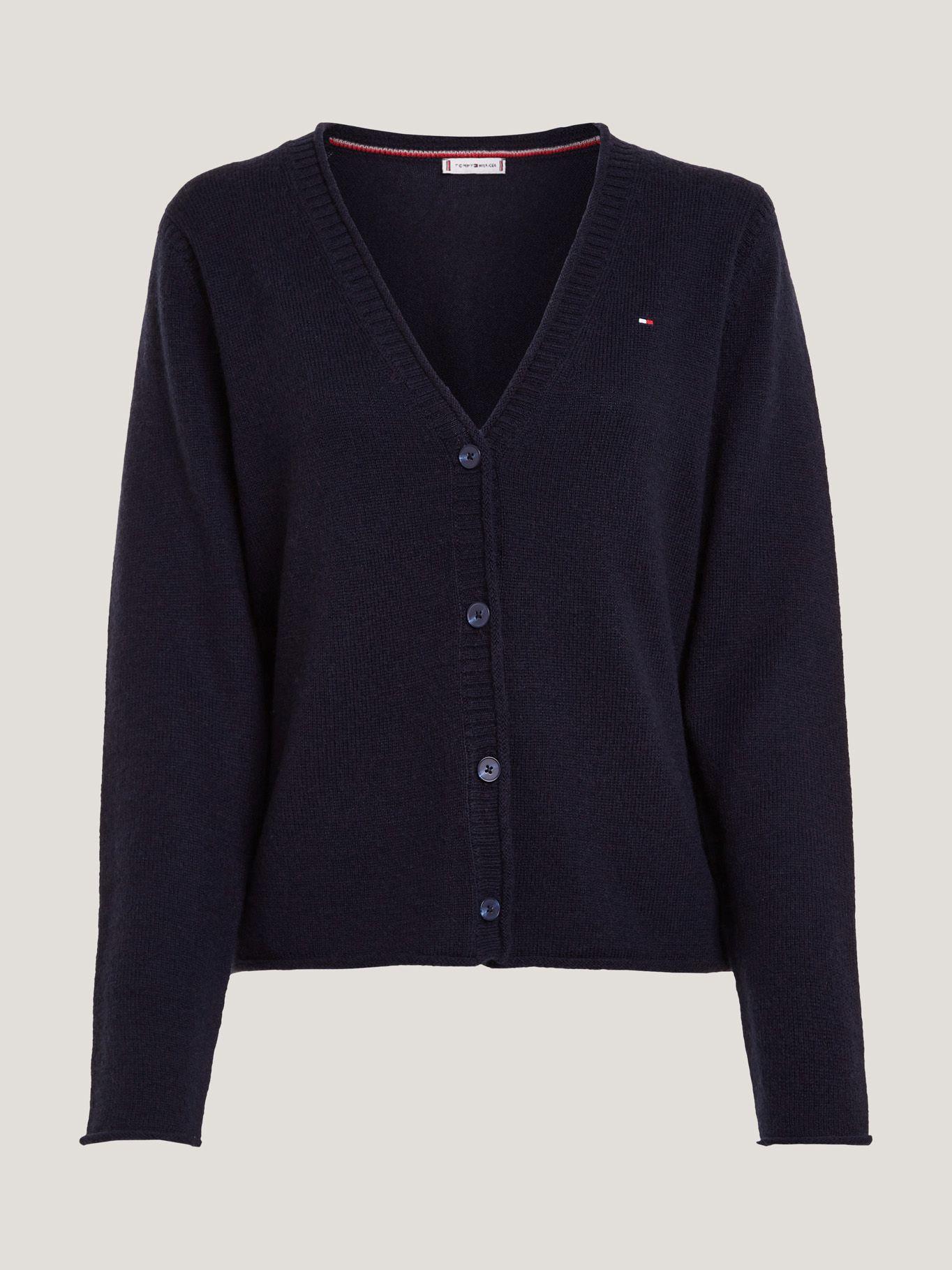 Cárdigan De Lana Con Logo Azul Tommy Hilfiger-4