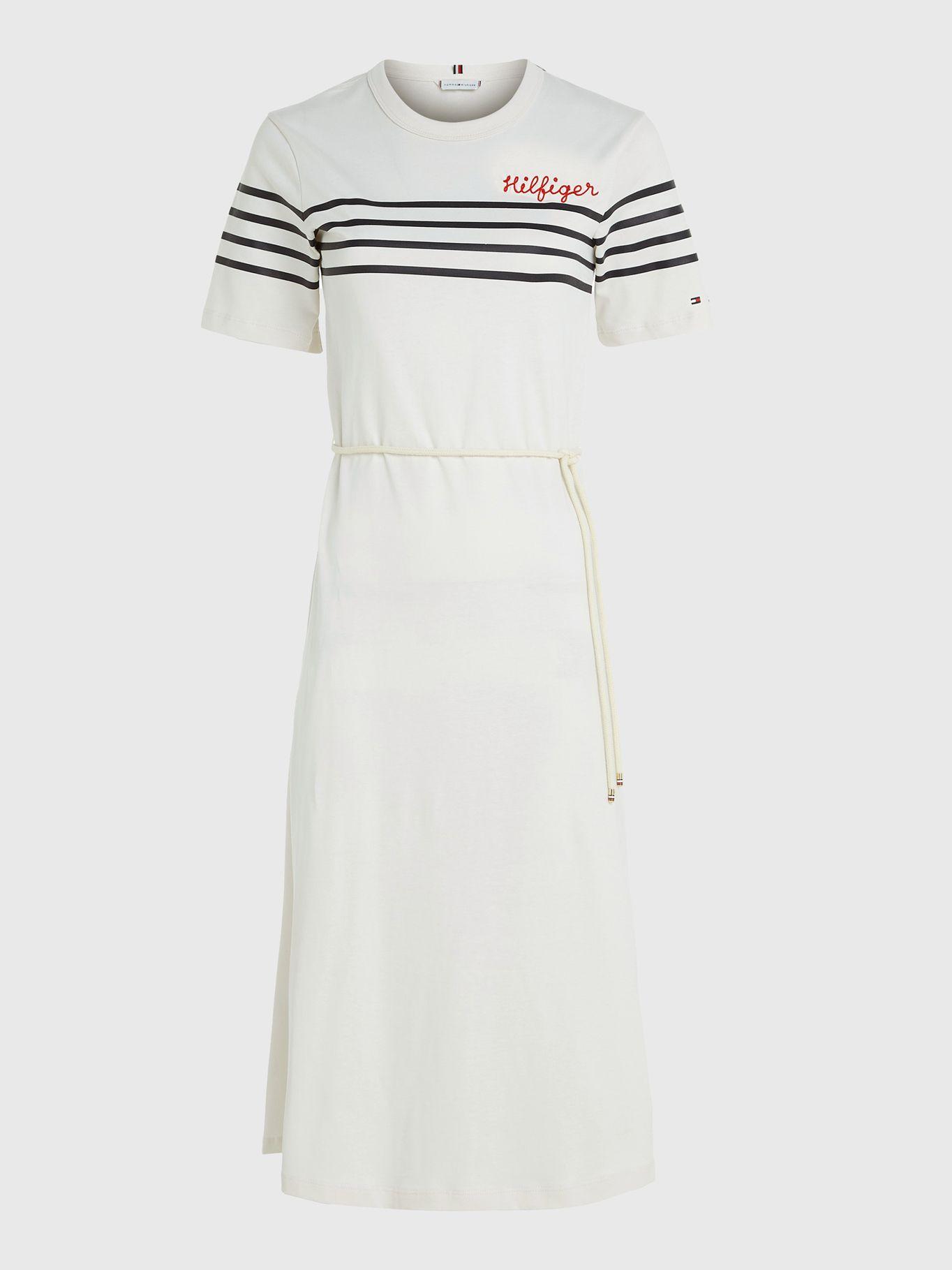 Vestido A Rayas C-Neck Blanco Tommy Hilfiger-4