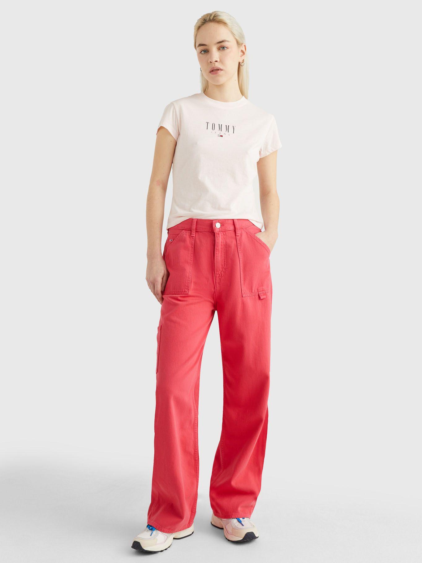 Polera Essential Logo Rosado Tommy Jeans-1