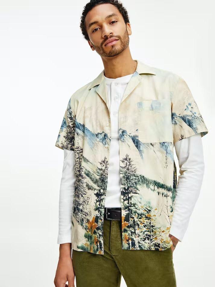 Camisa Landscape Print Beige Tommy Hilfiger-0