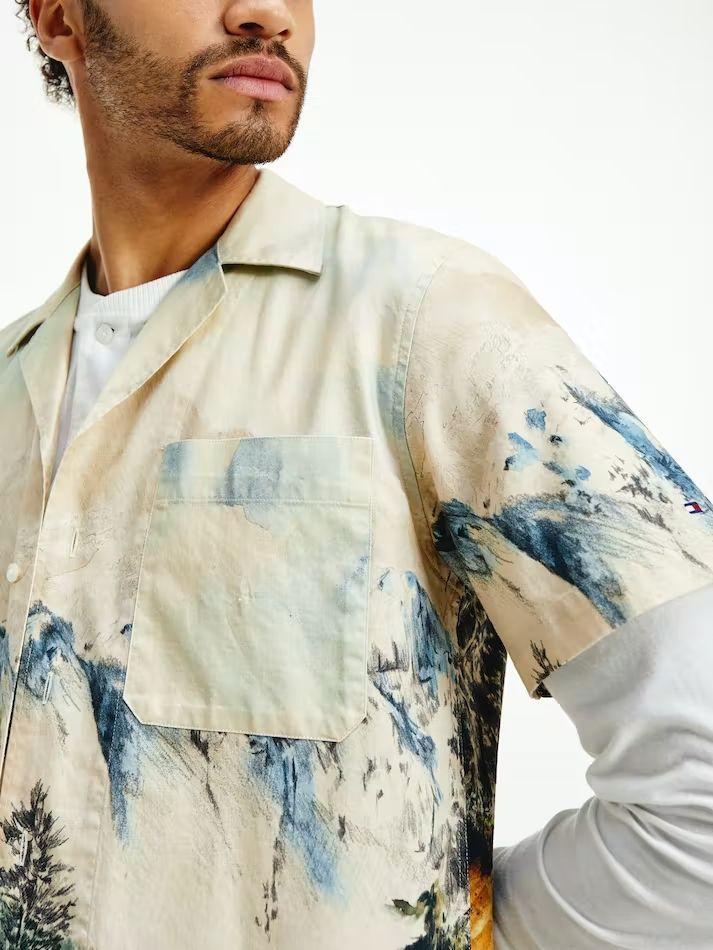 Camisa Landscape Print Beige Tommy Hilfiger-2