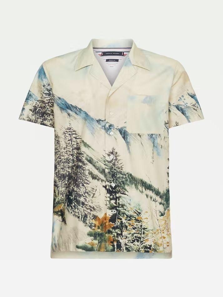 Camisa Landscape Print Beige Tommy Hilfiger-3