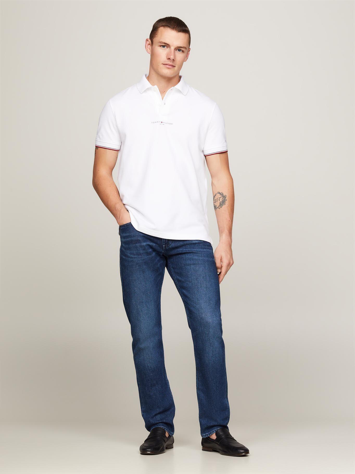 Polo Con Mangas Ribeteadas Blanco Tommy Hilfiger-1