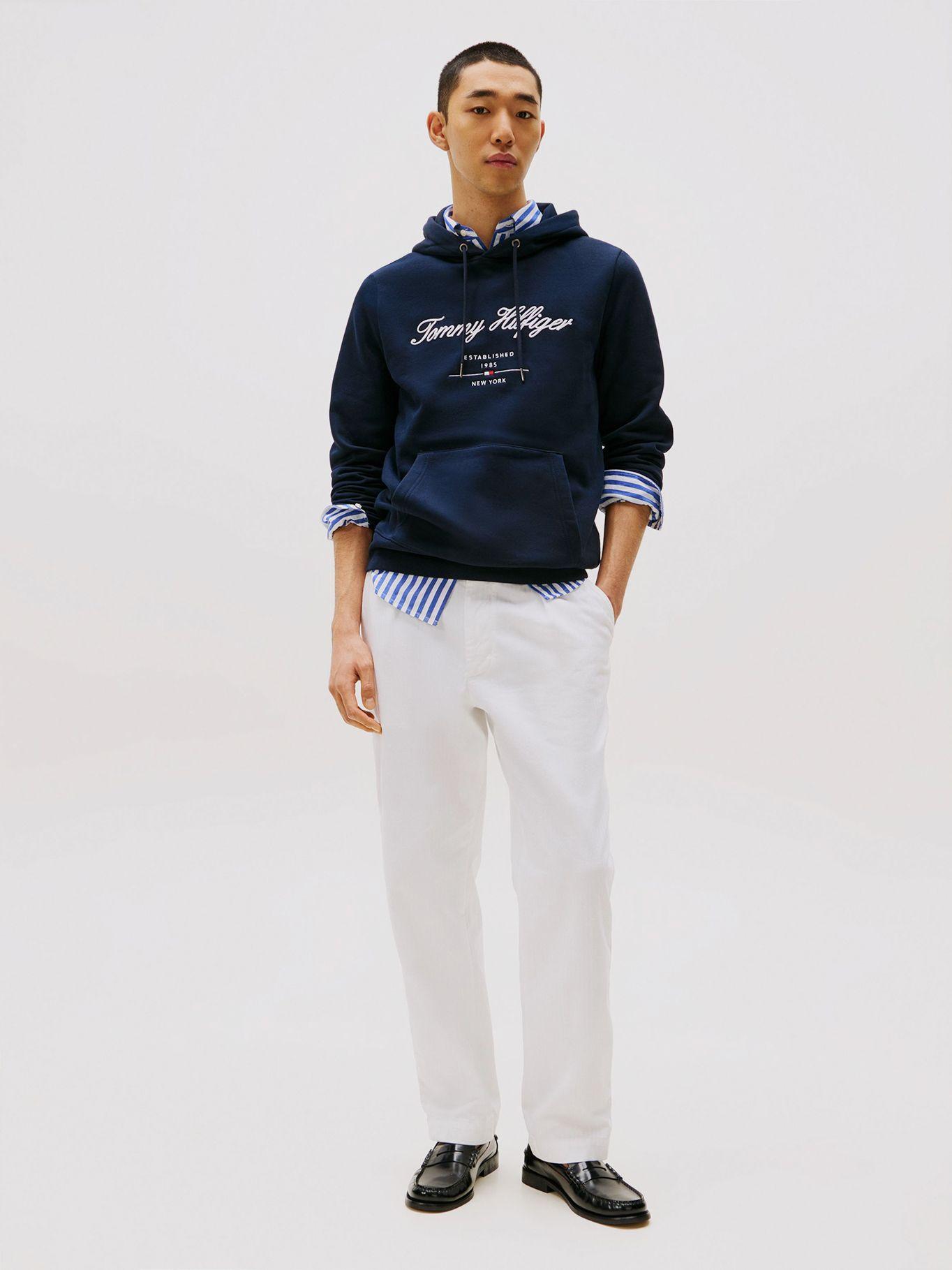 Polerón Hoodie Script Logo Azul Tommy Hilfiger-1