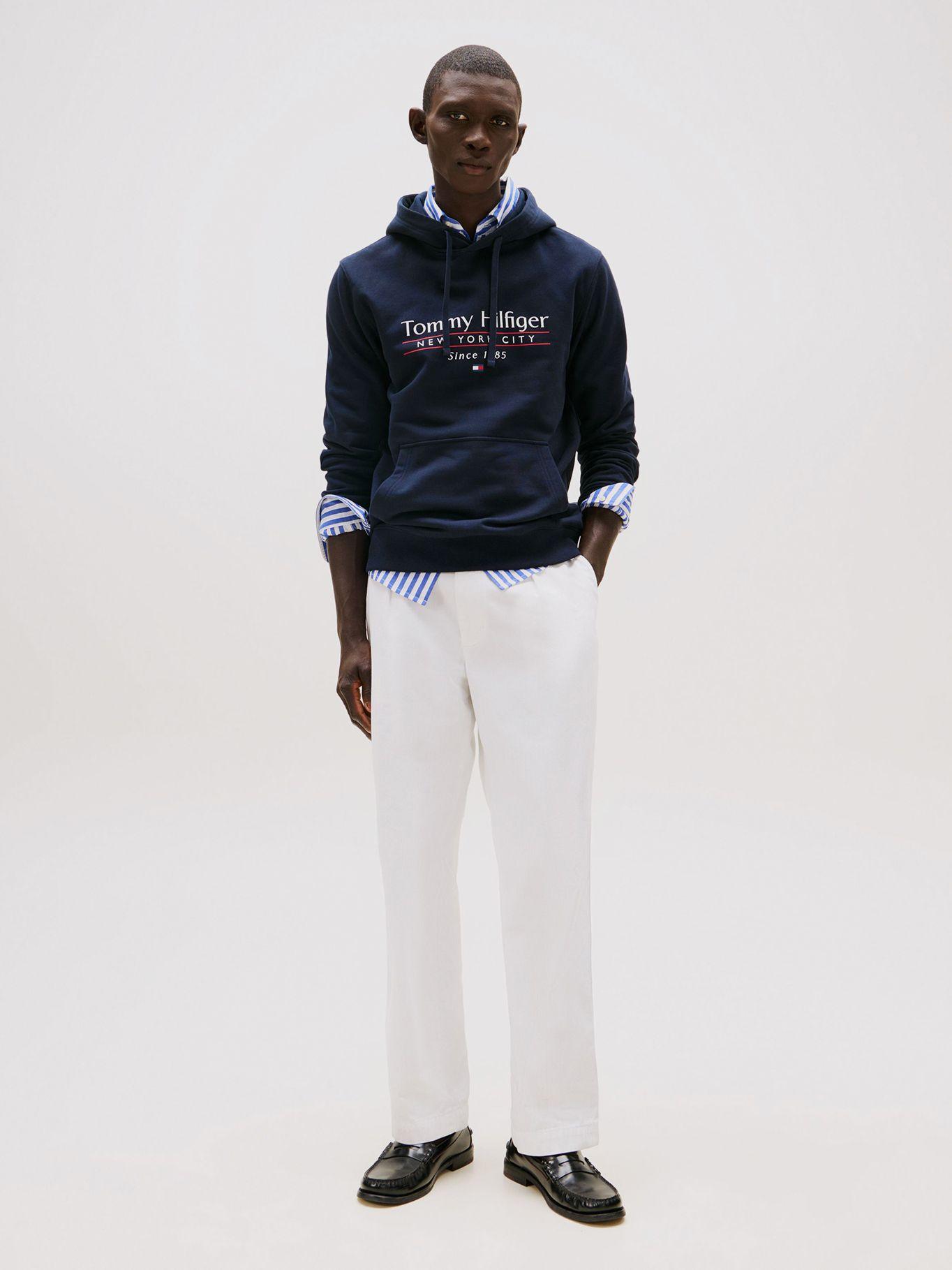 Polerón Hoodie Center DW5 Logo Azul Tommy Hilfiger-1