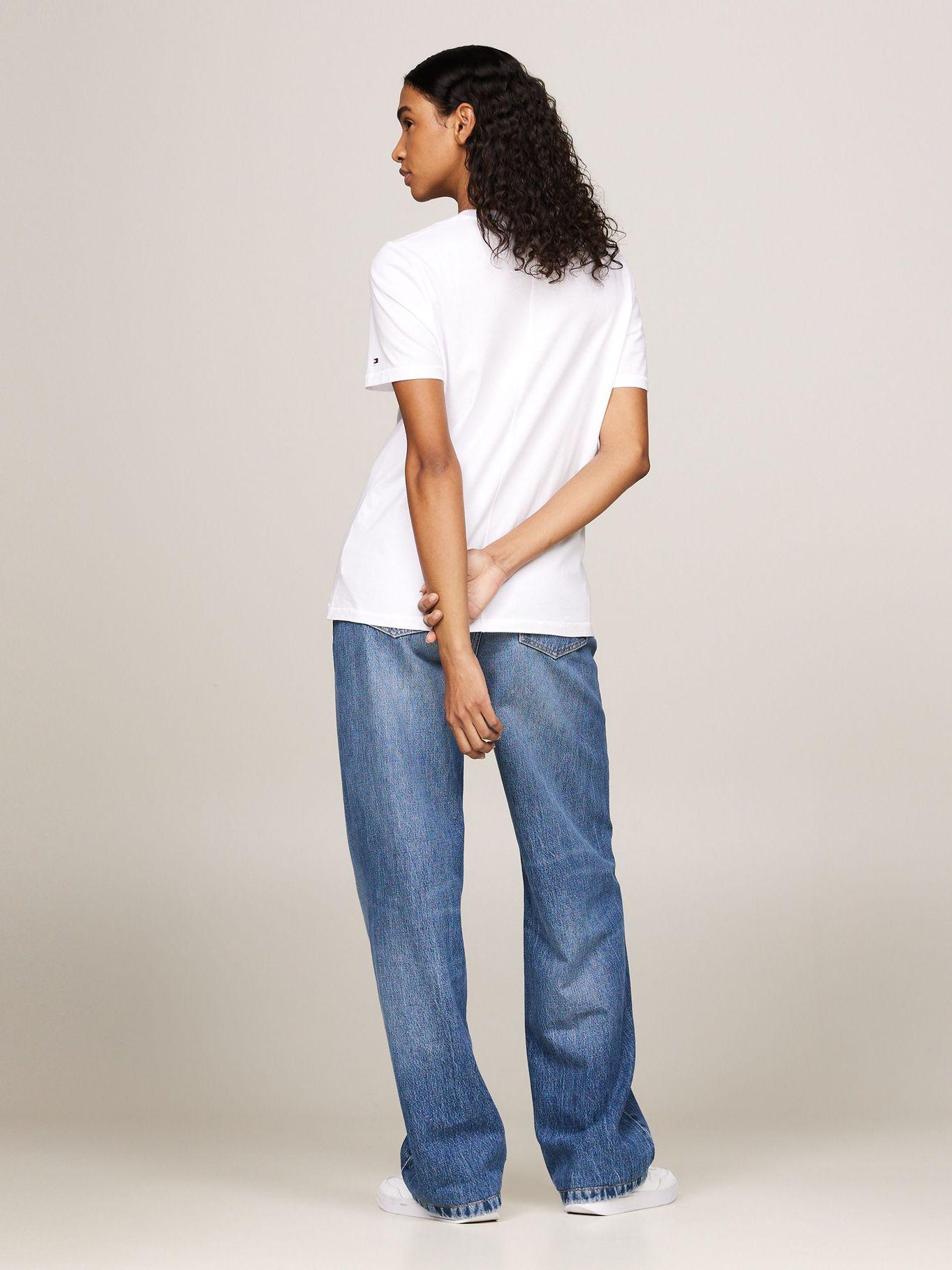 Polera Con Logo Script Bordado Blanco Tommy Hilfiger-2