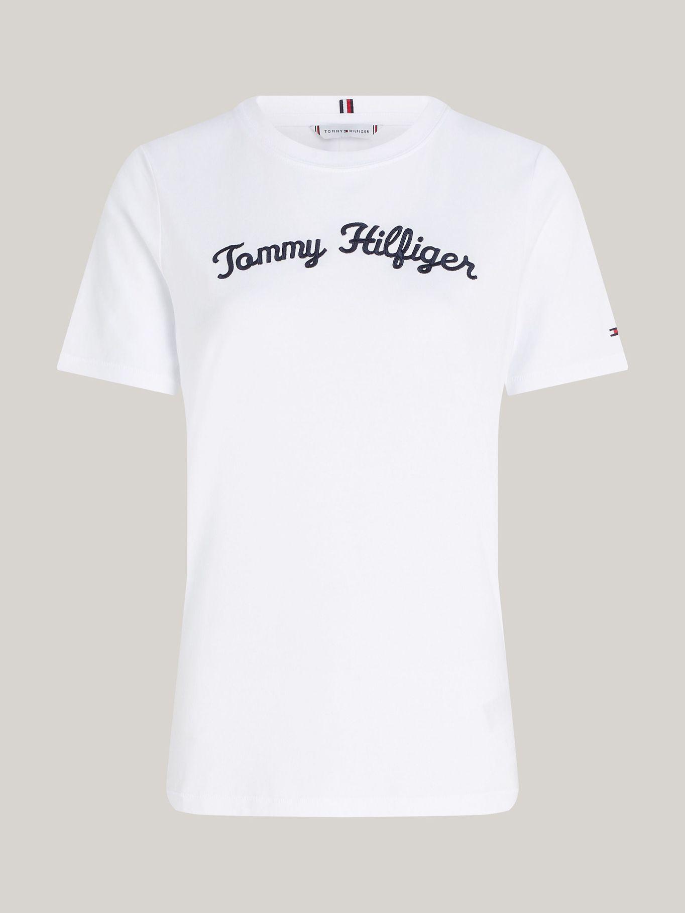 Polera Con Logo Script Bordado Blanco Tommy Hilfiger-4