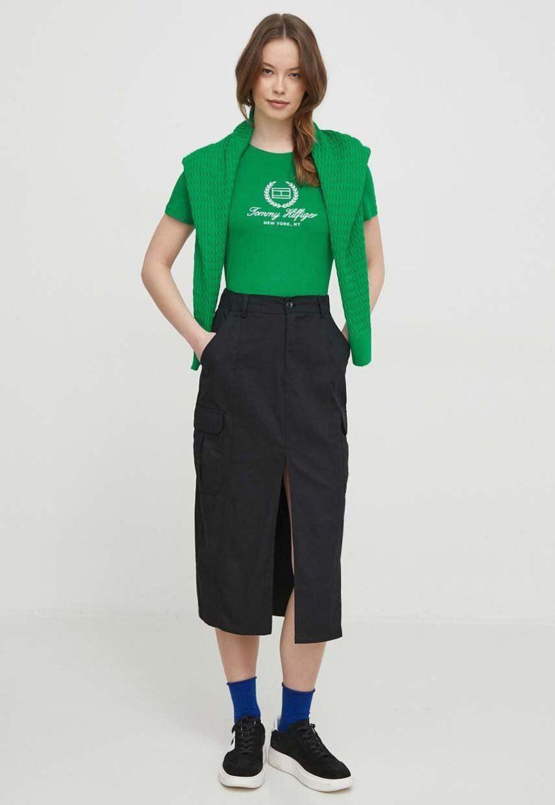 Polera Flag Logo Slim Fit Verde Tommy Hilfiger-1