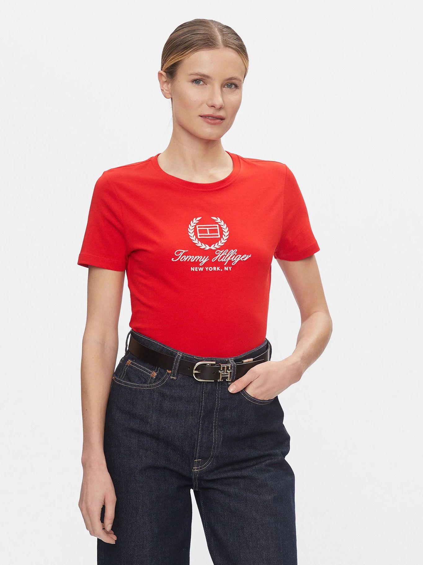 Polera Flag Logo Slim Fit Rojo Tommy Hilfiger-0
