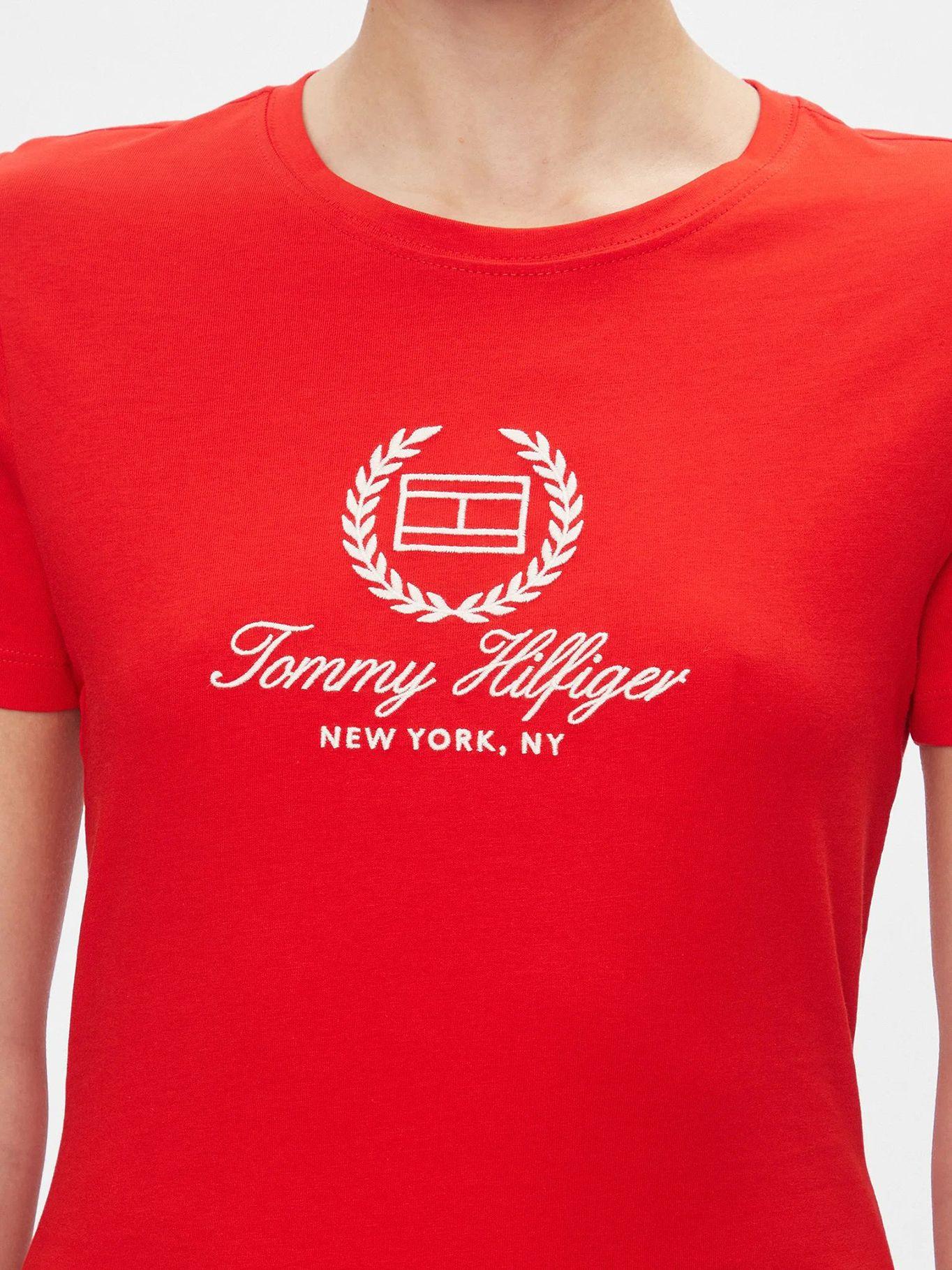 Polera Flag Logo Slim Fit Rojo Tommy Hilfiger-3