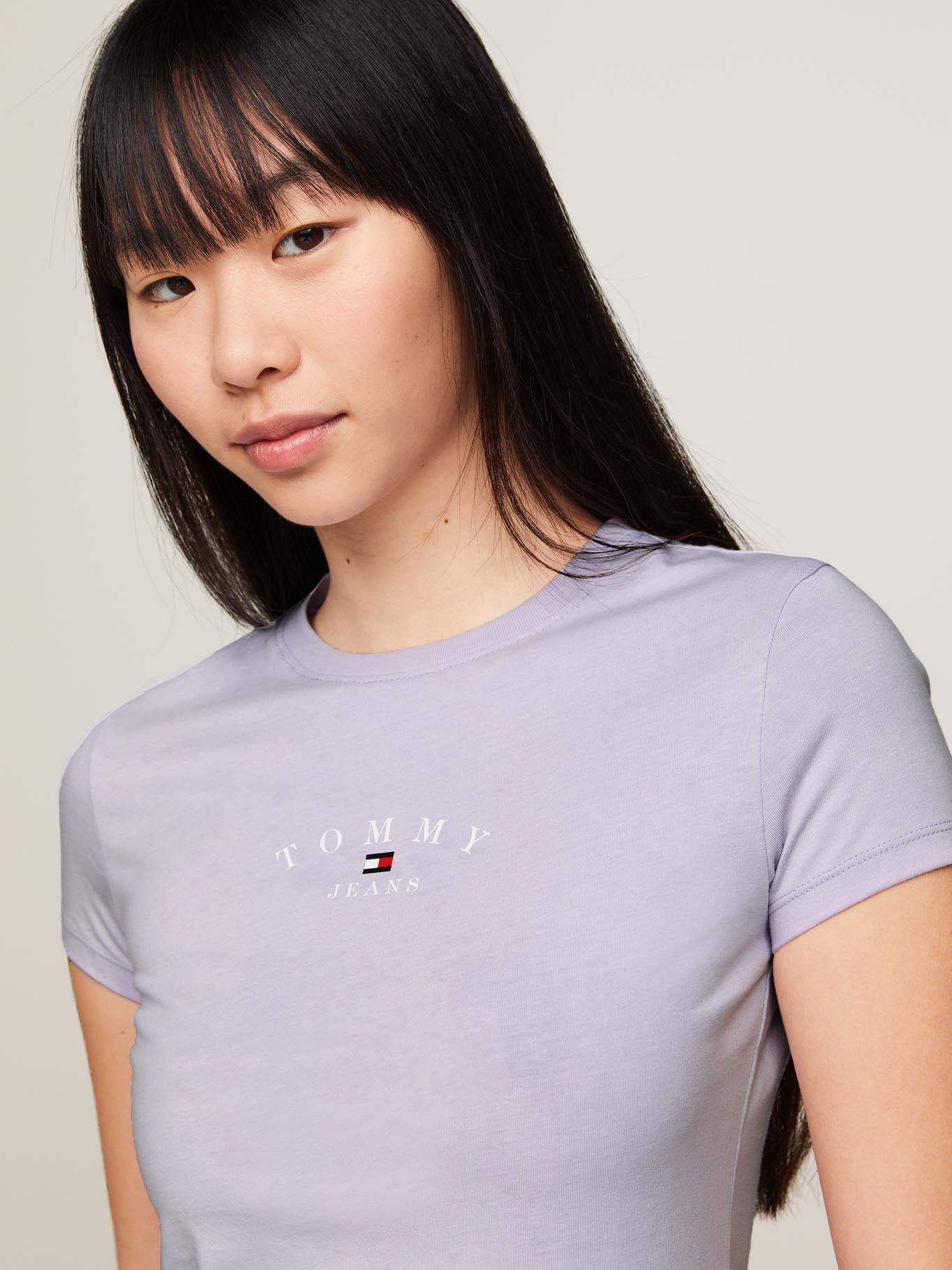 Polera Essential Con Logo Slim Fit Lila Tommy Jeans-3
