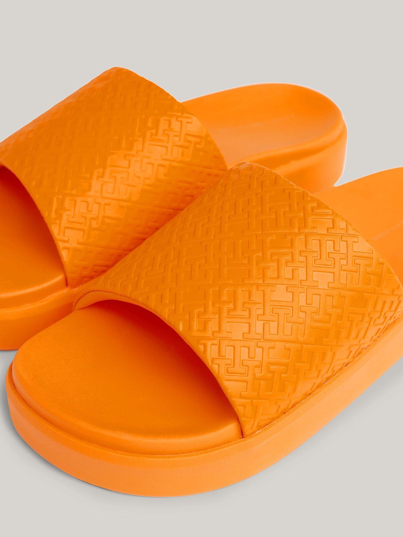 Sandalia De Plataforma Monogram Naranjo Tommy Hilfiger-2