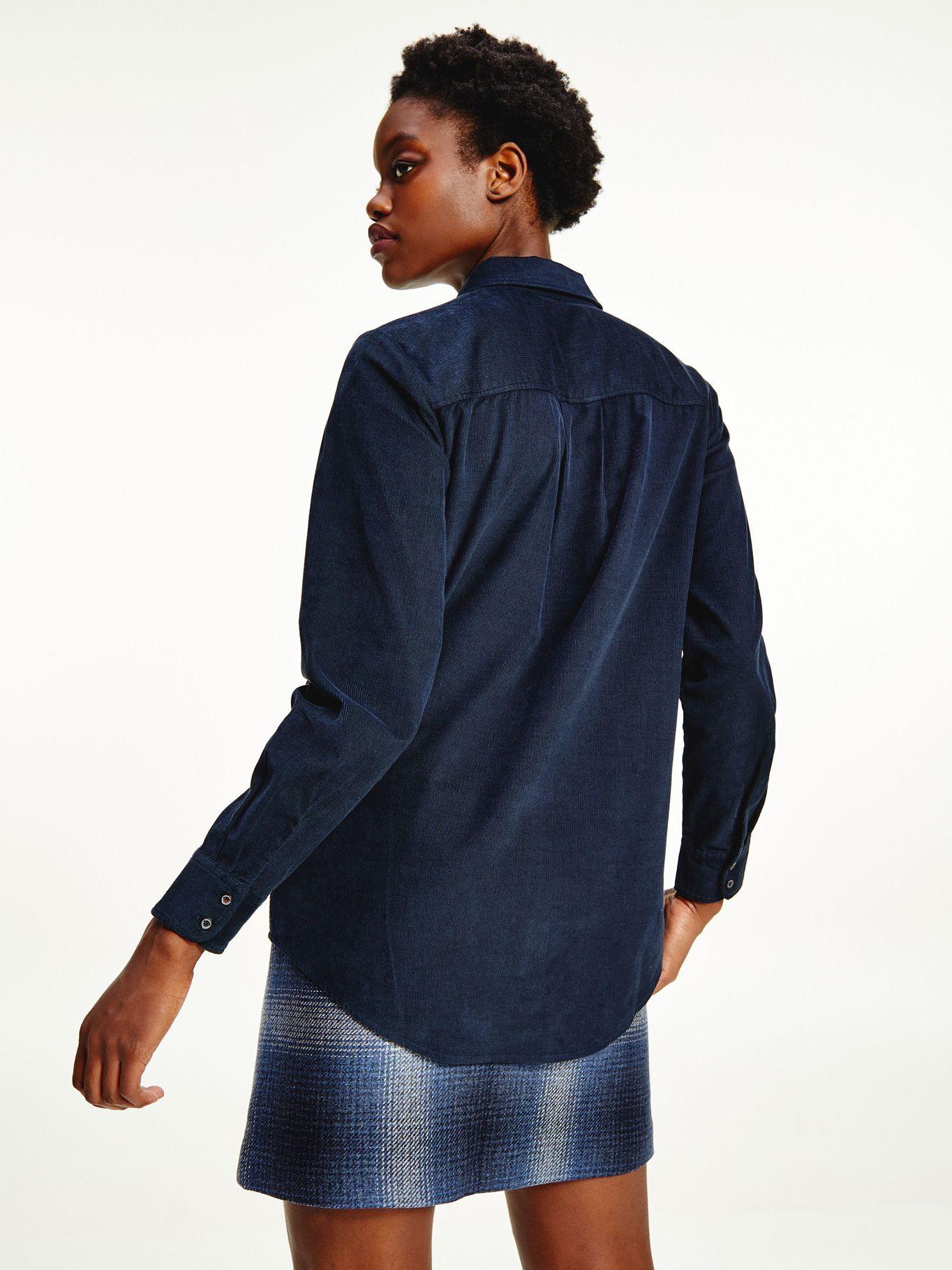 Camisa Corduroy Azul Tommy Hilfiger A2-1