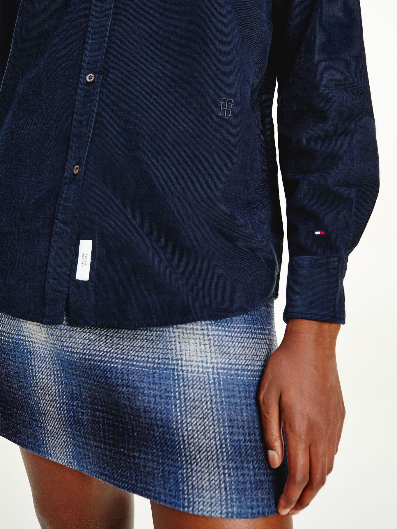 Camisa Corduroy Azul Tommy Hilfiger A2-2