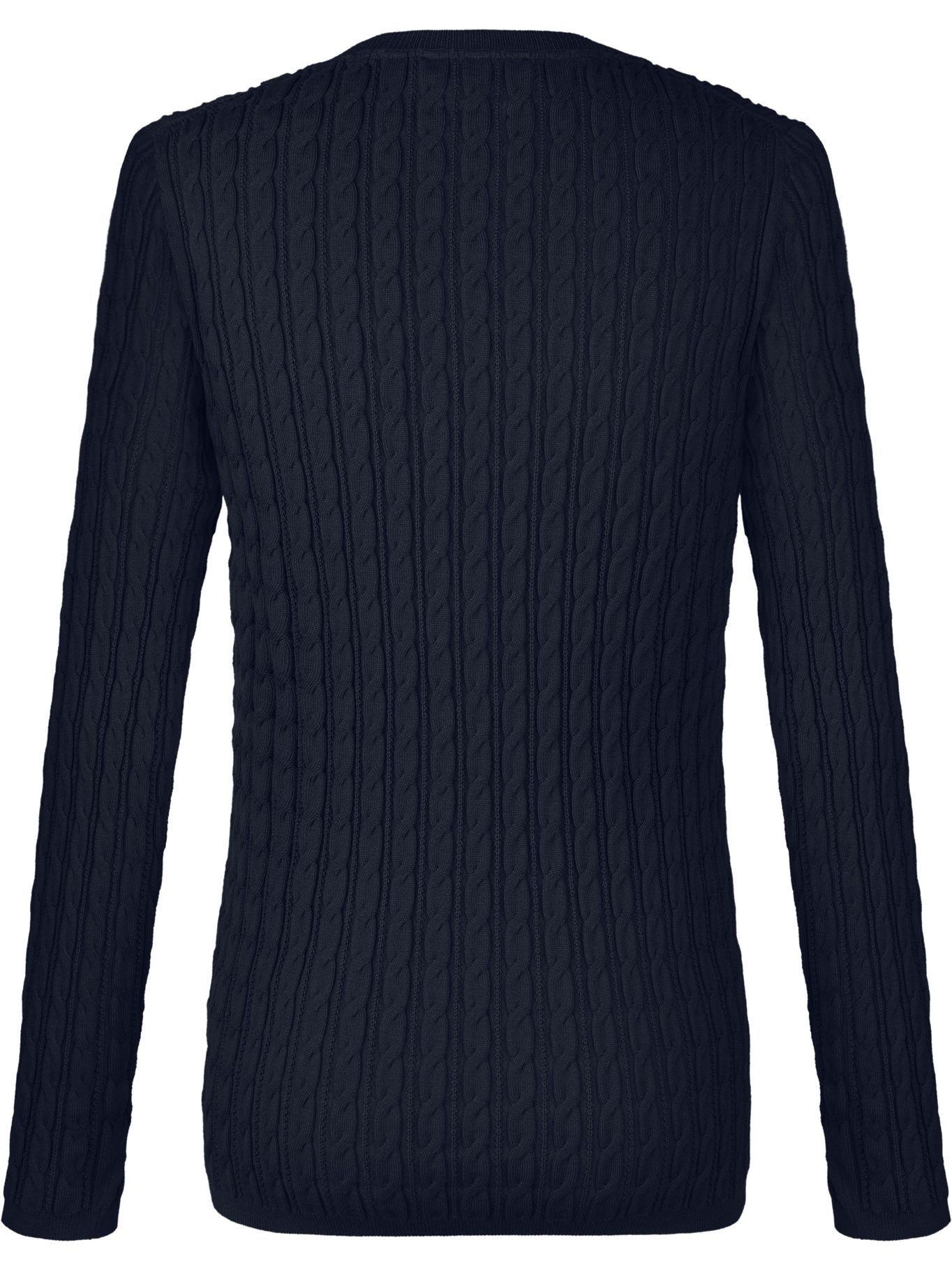 Sweater Tejido Cable De Cuello V Azul Tommy Hilfiger-1