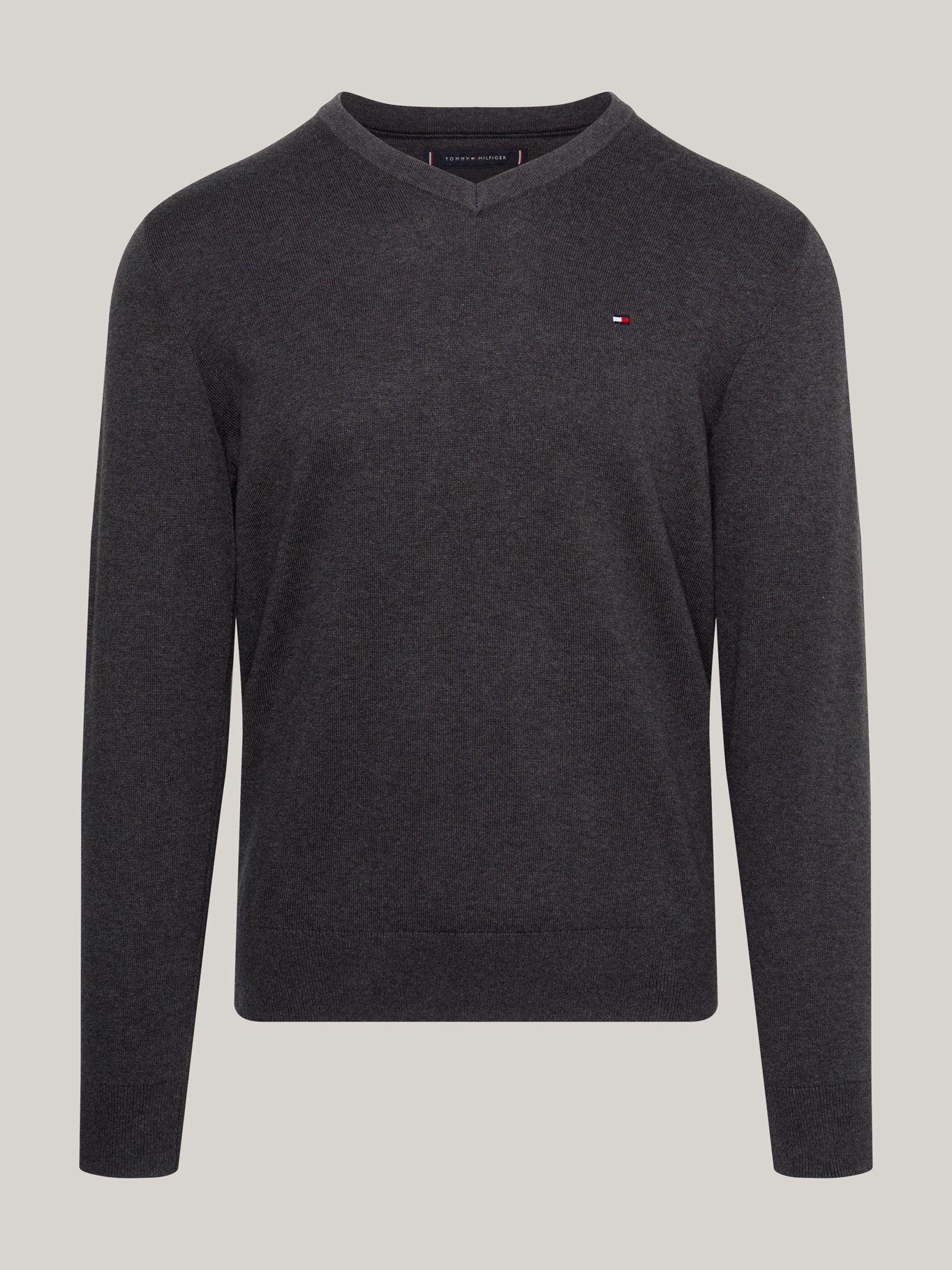 SWEATER BÁSICO SIGNATURE V-NECK GRIS P92 TOMMY HILFIGER-4