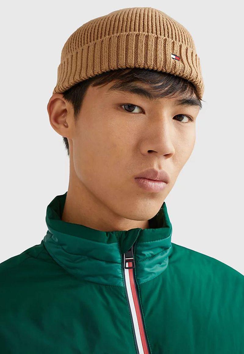 Gorro Beanie Flag Logo Beige Tommy Hilfiger-0