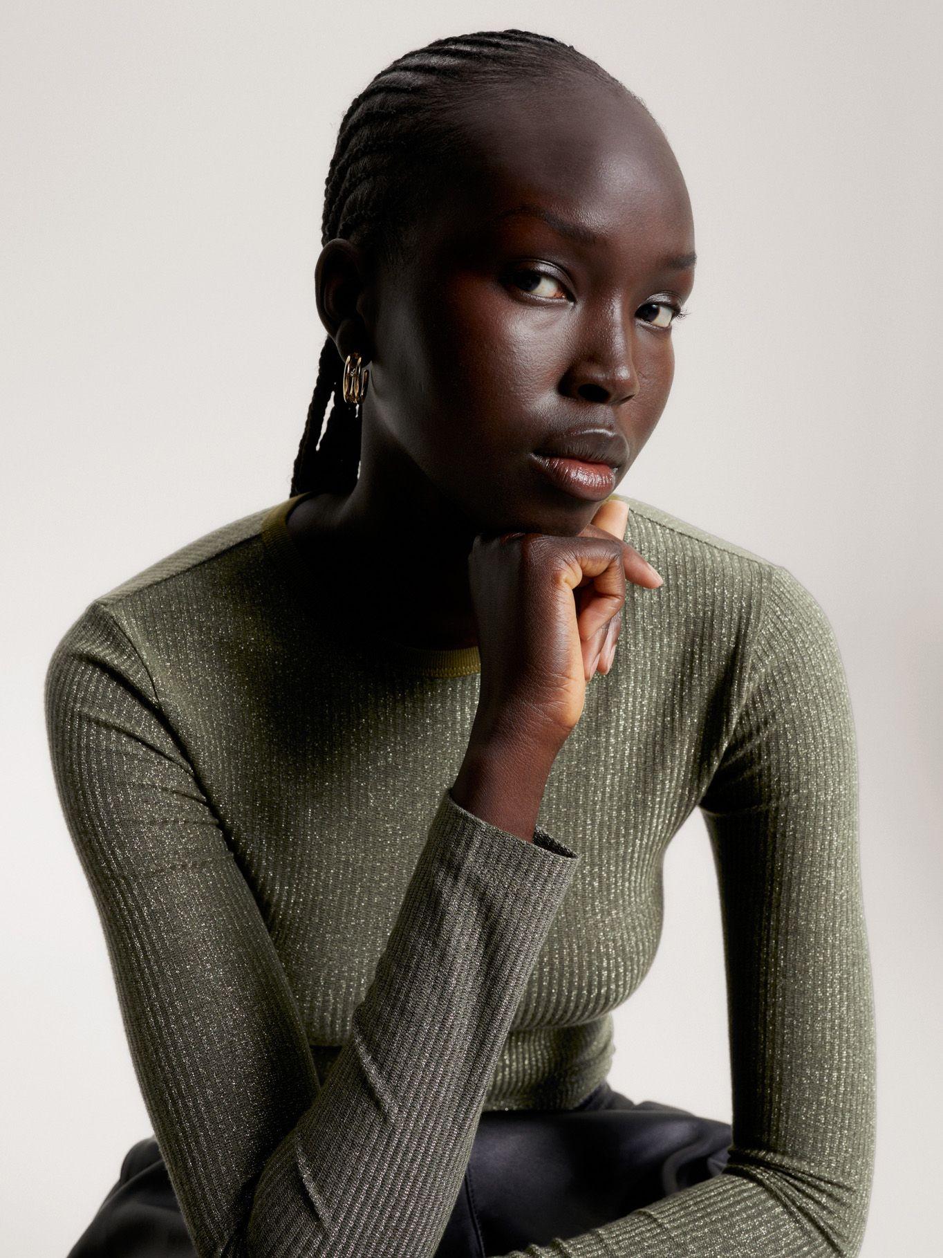 Polera Metalizada Slim Fit Verde Tommy Hilfiger-4