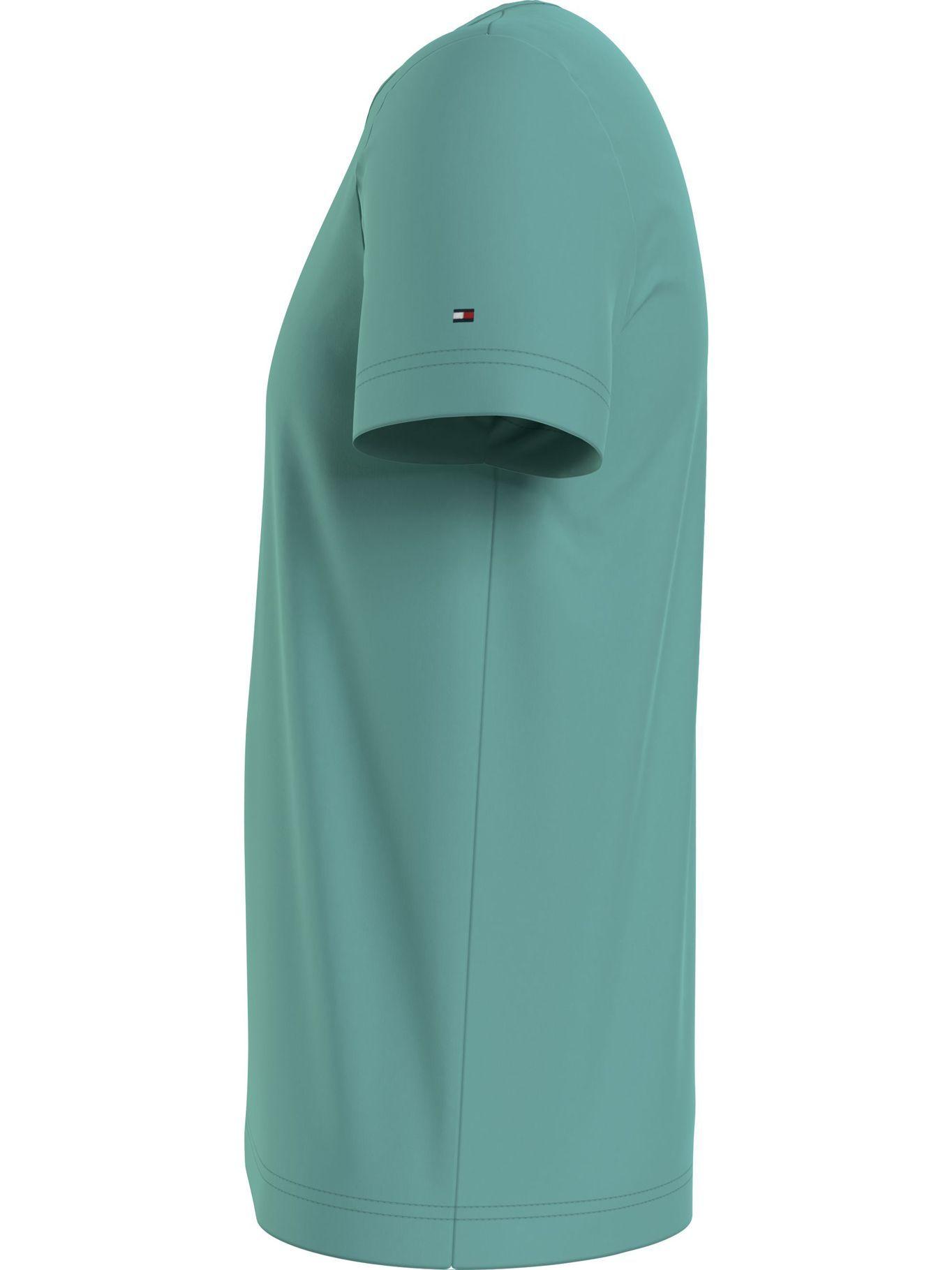 Polera Organic Cotton Con Logo Verde Tommy Hilfiger 22-3