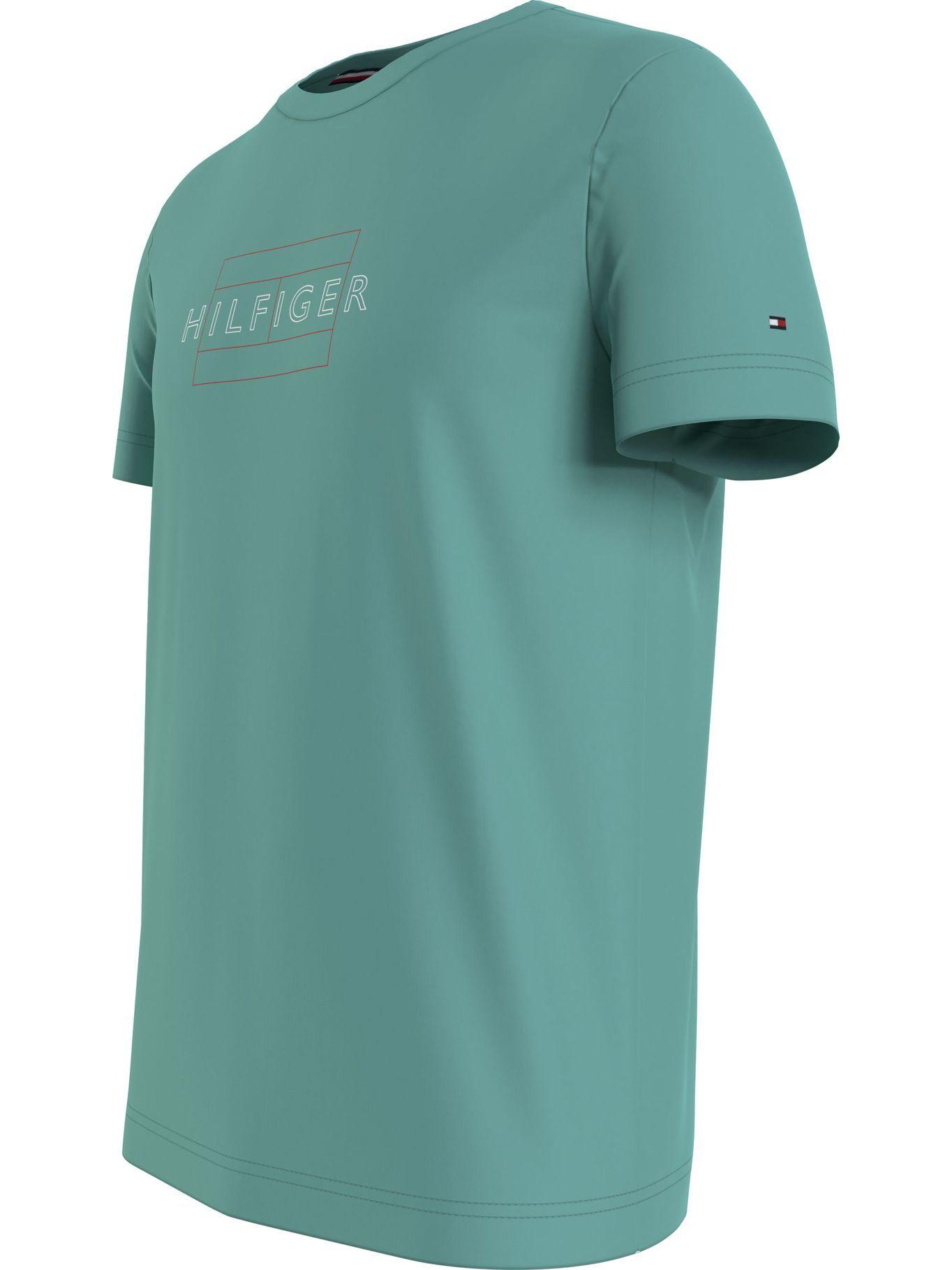 Polera Organic Cotton Con Logo Verde Tommy Hilfiger 22-2