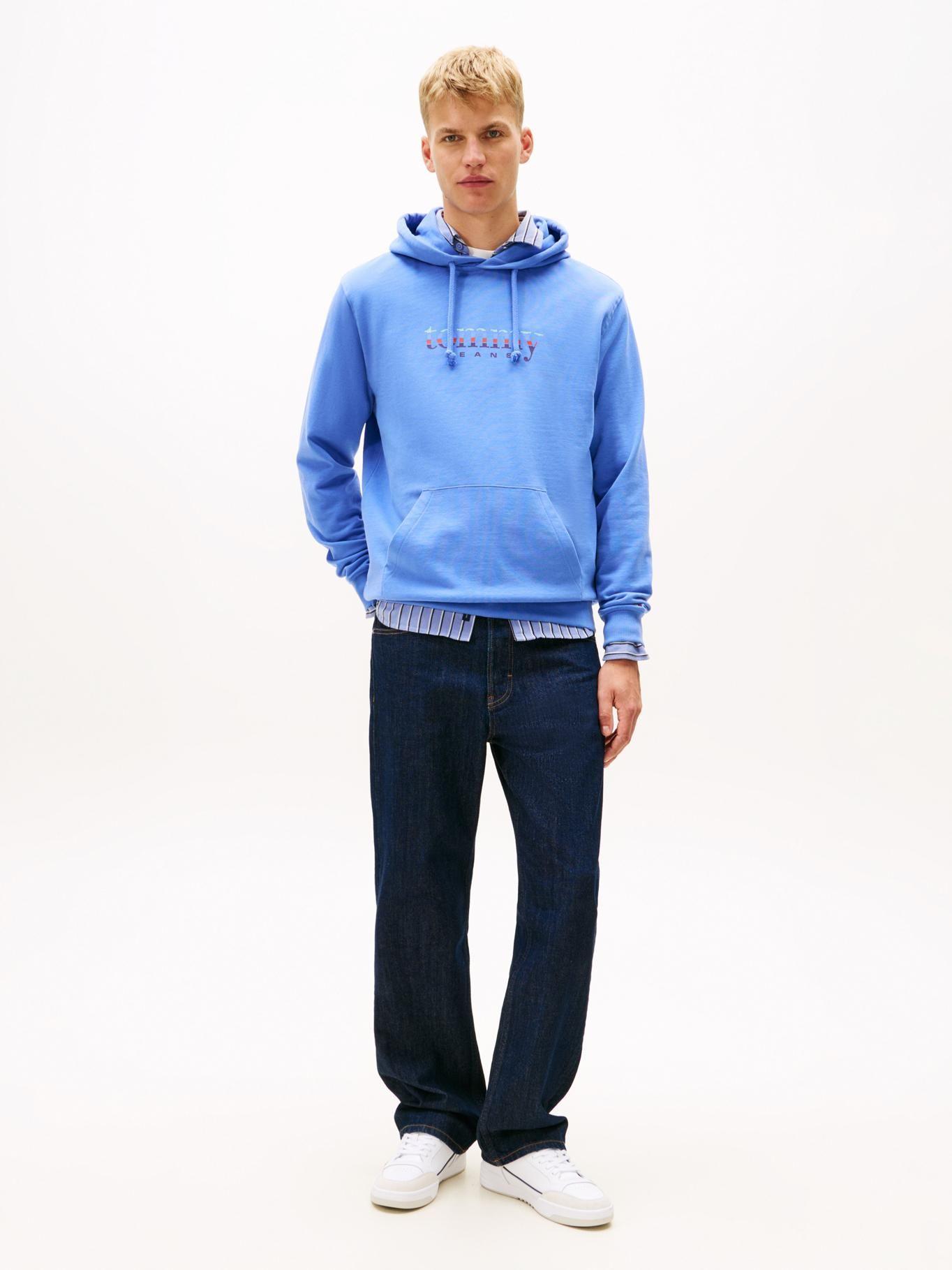 Polerón Hoodie Con Logo Tommy Jeans Celeste-1