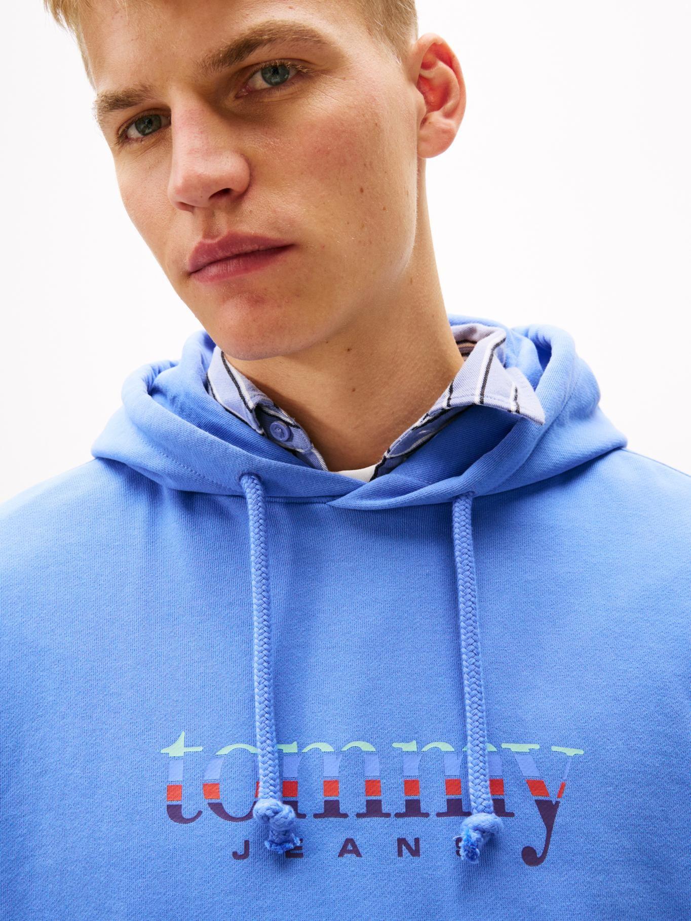 Polerón Hoodie Con Logo Tommy Jeans Celeste-3