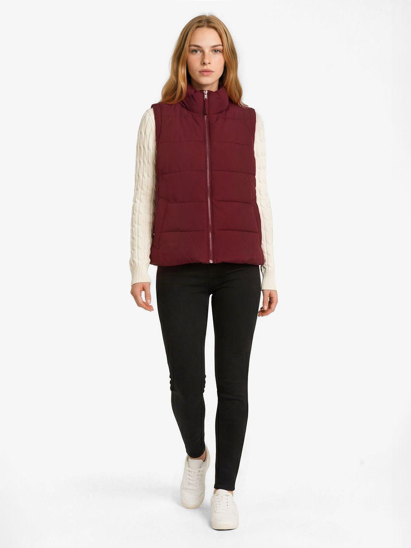 Parka Vest De Cuello Alto Burdeo Tommy Hilfiger-1