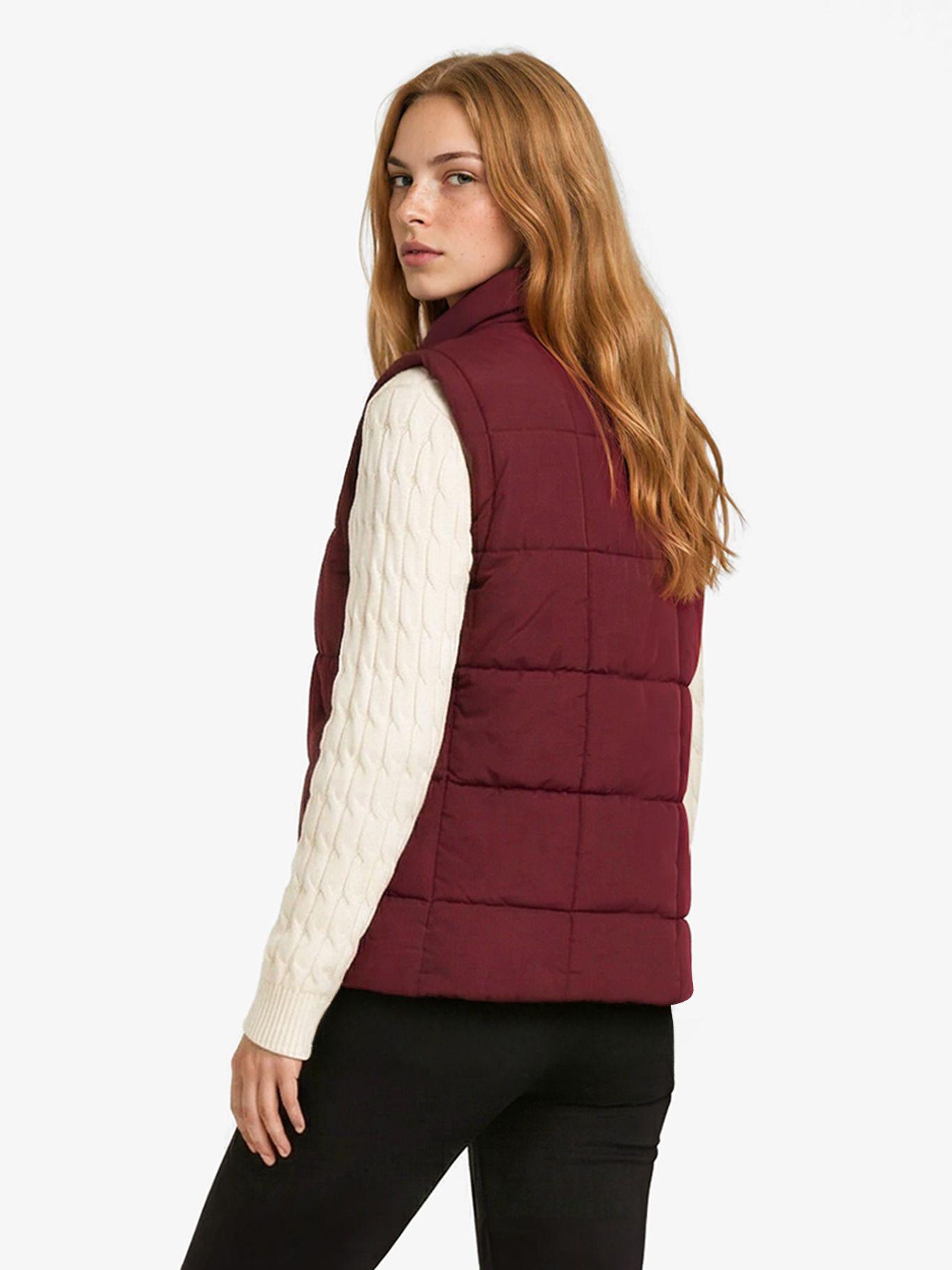 Parka Vest De Cuello Alto Burdeo Tommy Hilfiger-3