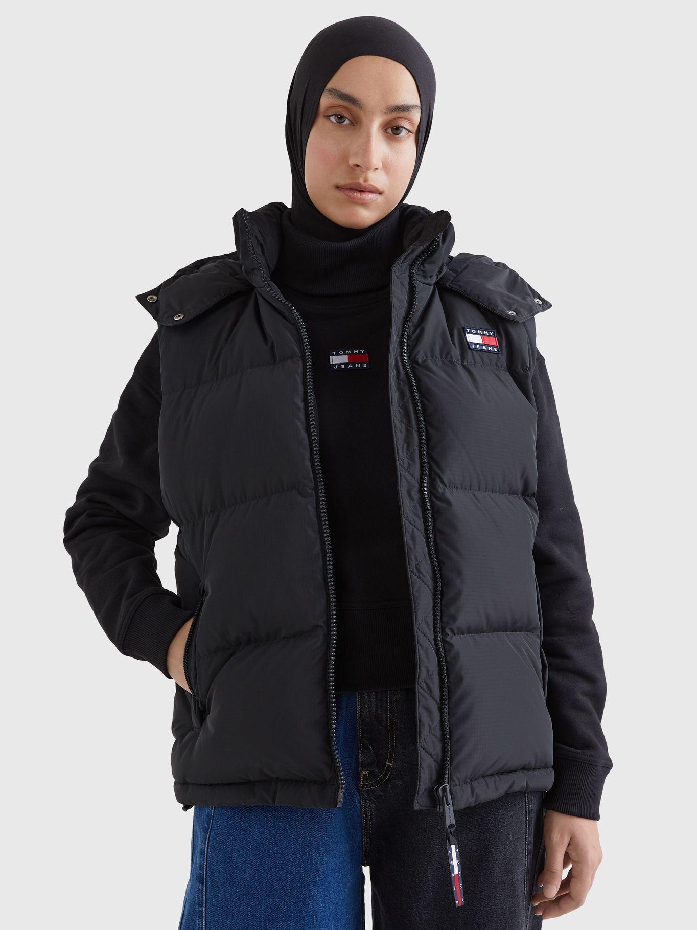 Parka Vest Alaska Acolchada Con Gorro Negro Tommy Jeans-0