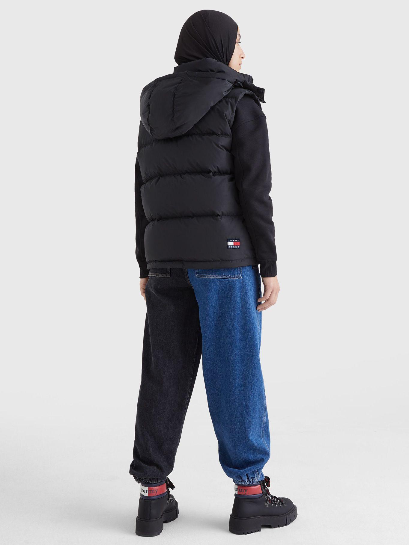 Parka Vest Alaska Acolchada Con Gorro Negro Tommy Jeans-2