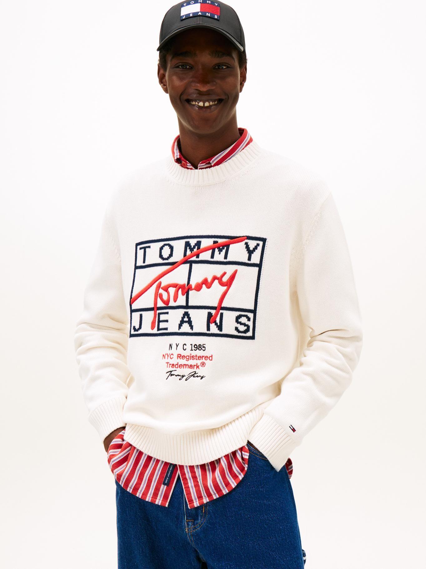Sweater Signature Regular Fit Tommy Jeans Blanco-0