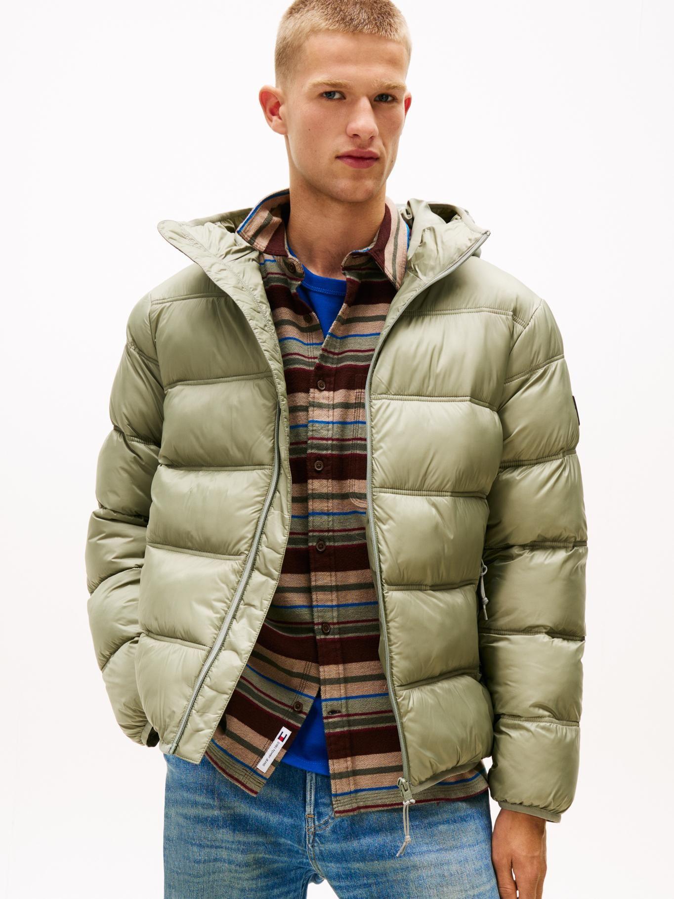Parka Acolchada Hooded Con Logo Verde Tommy Jeans-0