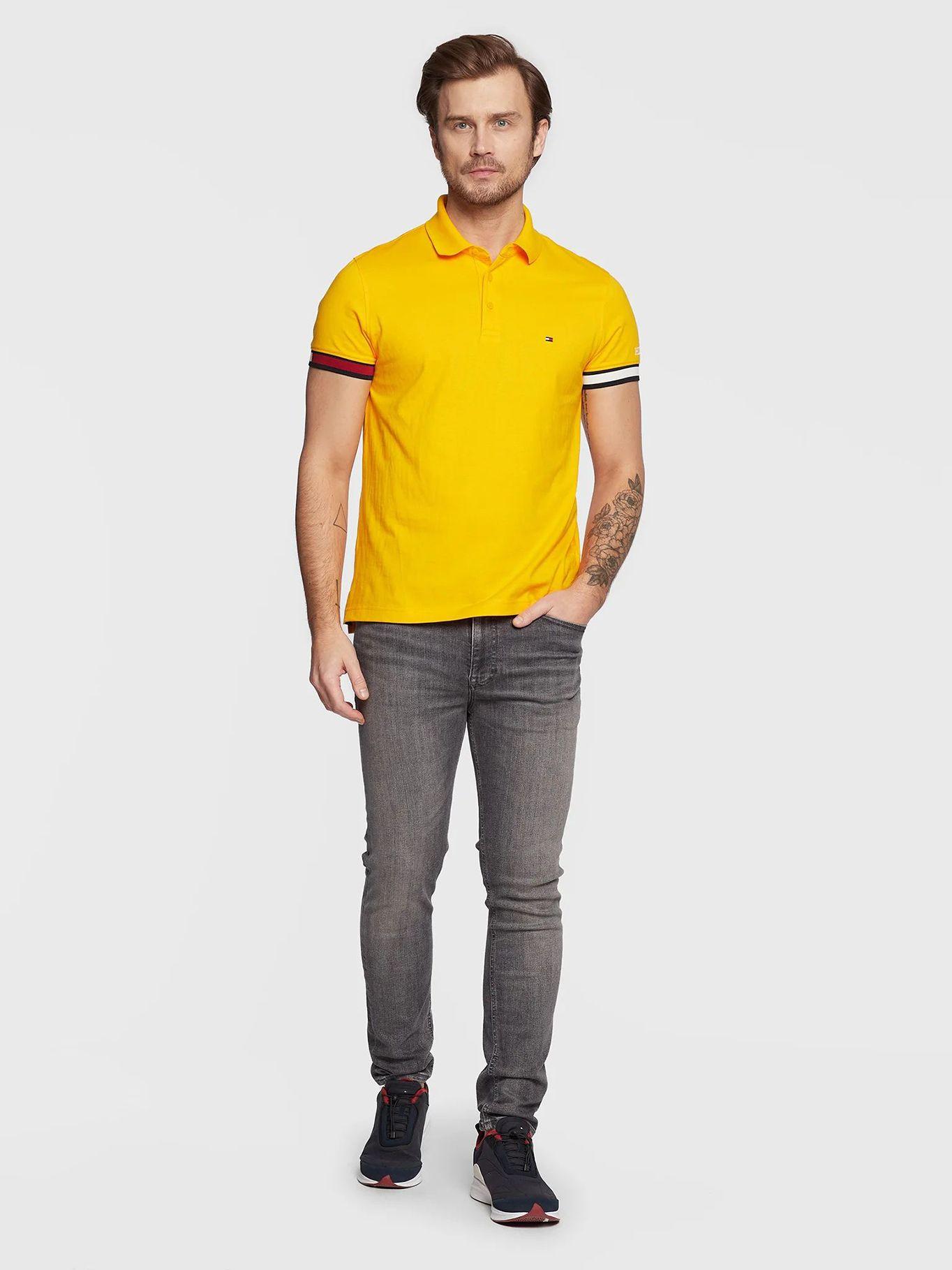Polo Con Ribetes Slim Fit Amarillo Tommy Hilfiger-1