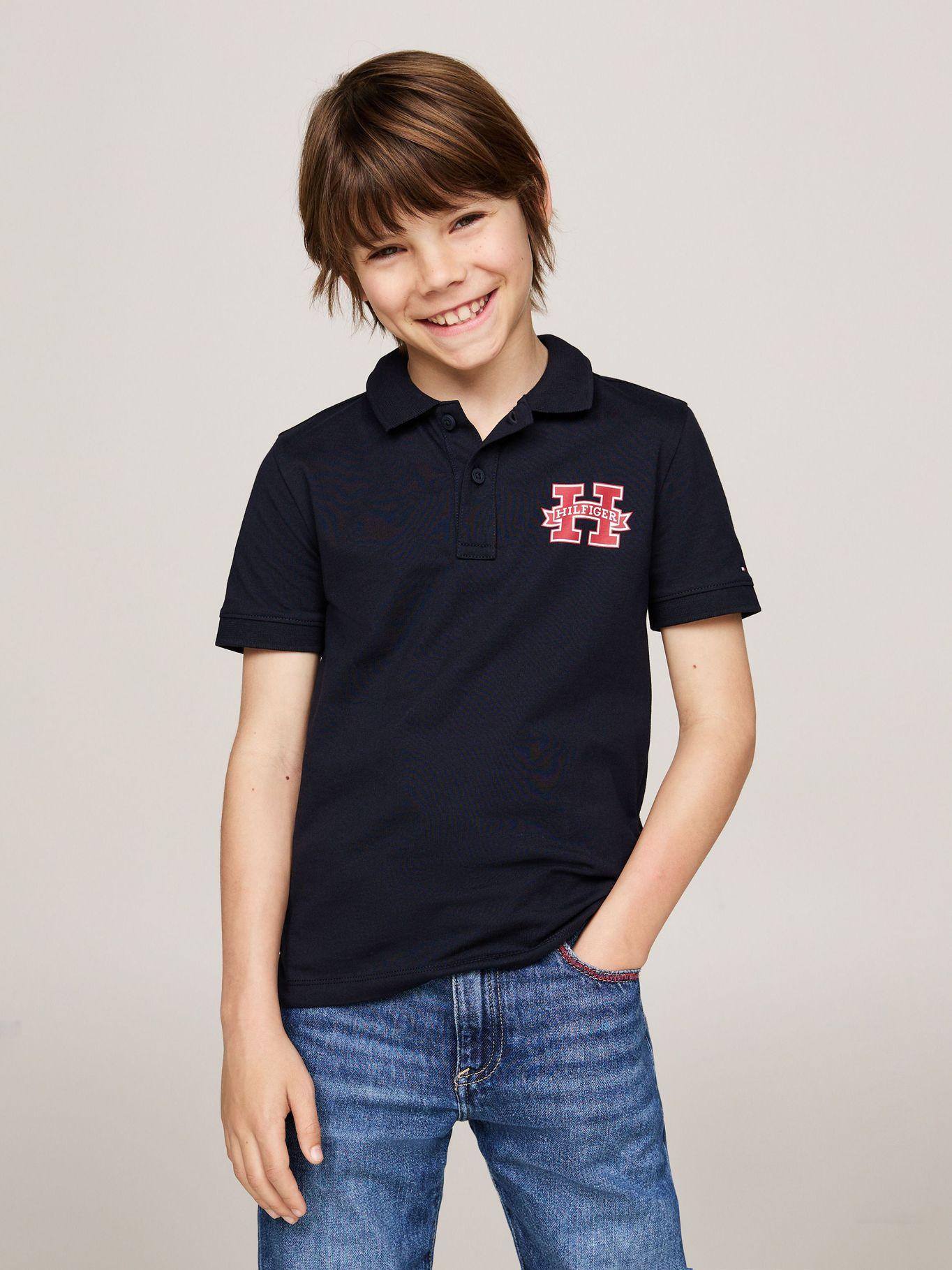 Polo De Corte Regular Con Logo Azul Tommy Hilfiger-0