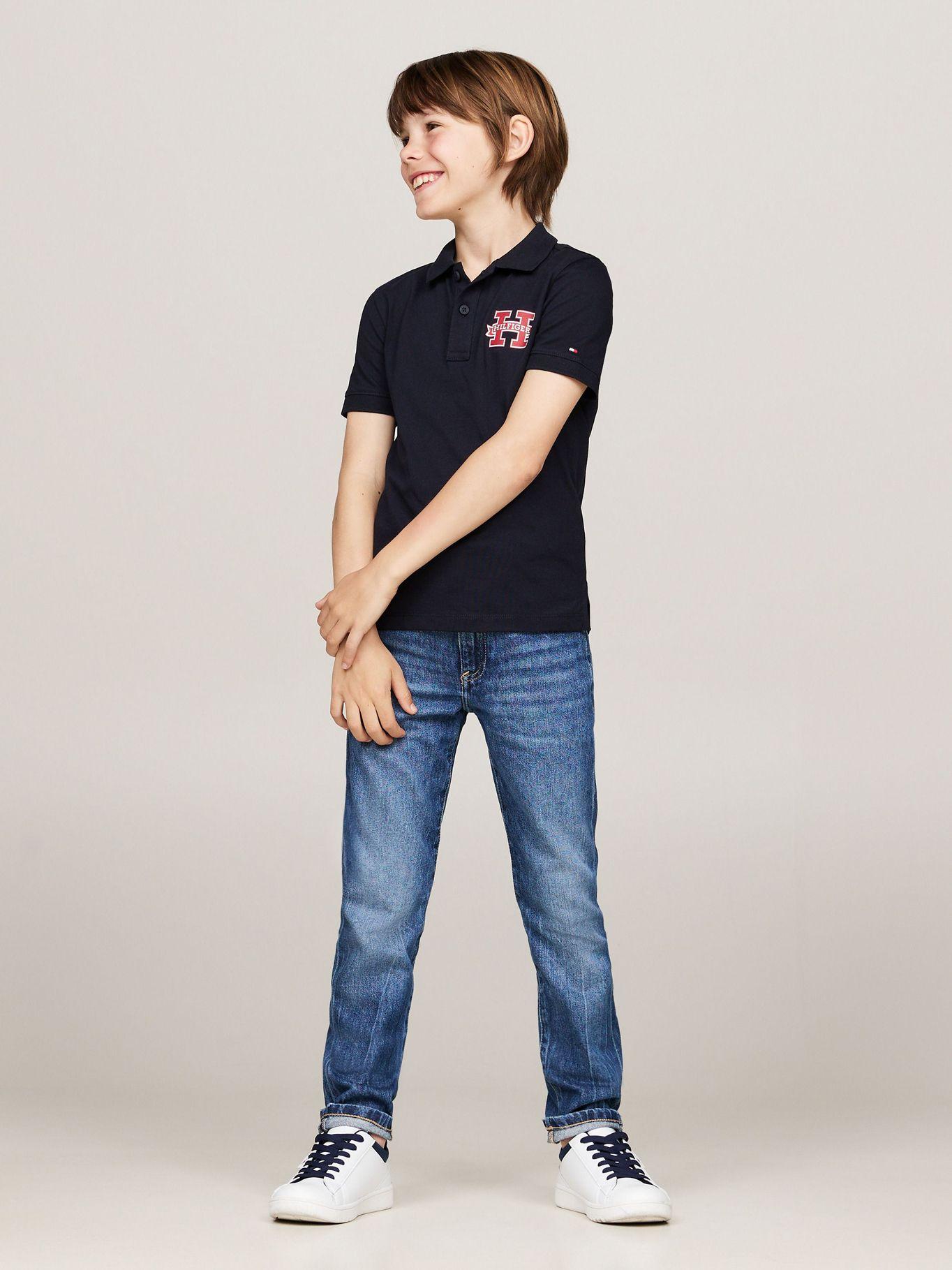 Polo De Corte Regular Con Logo Azul Tommy Hilfiger-1